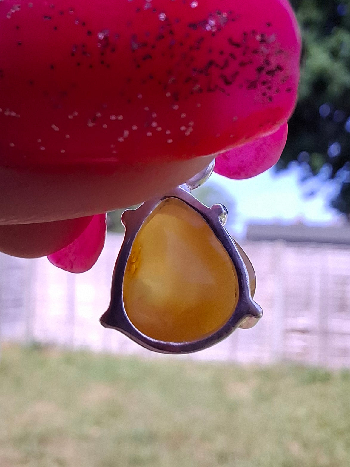Baltic Amber Pendant, 925 Silver, Fossil (Ref: AP18)
