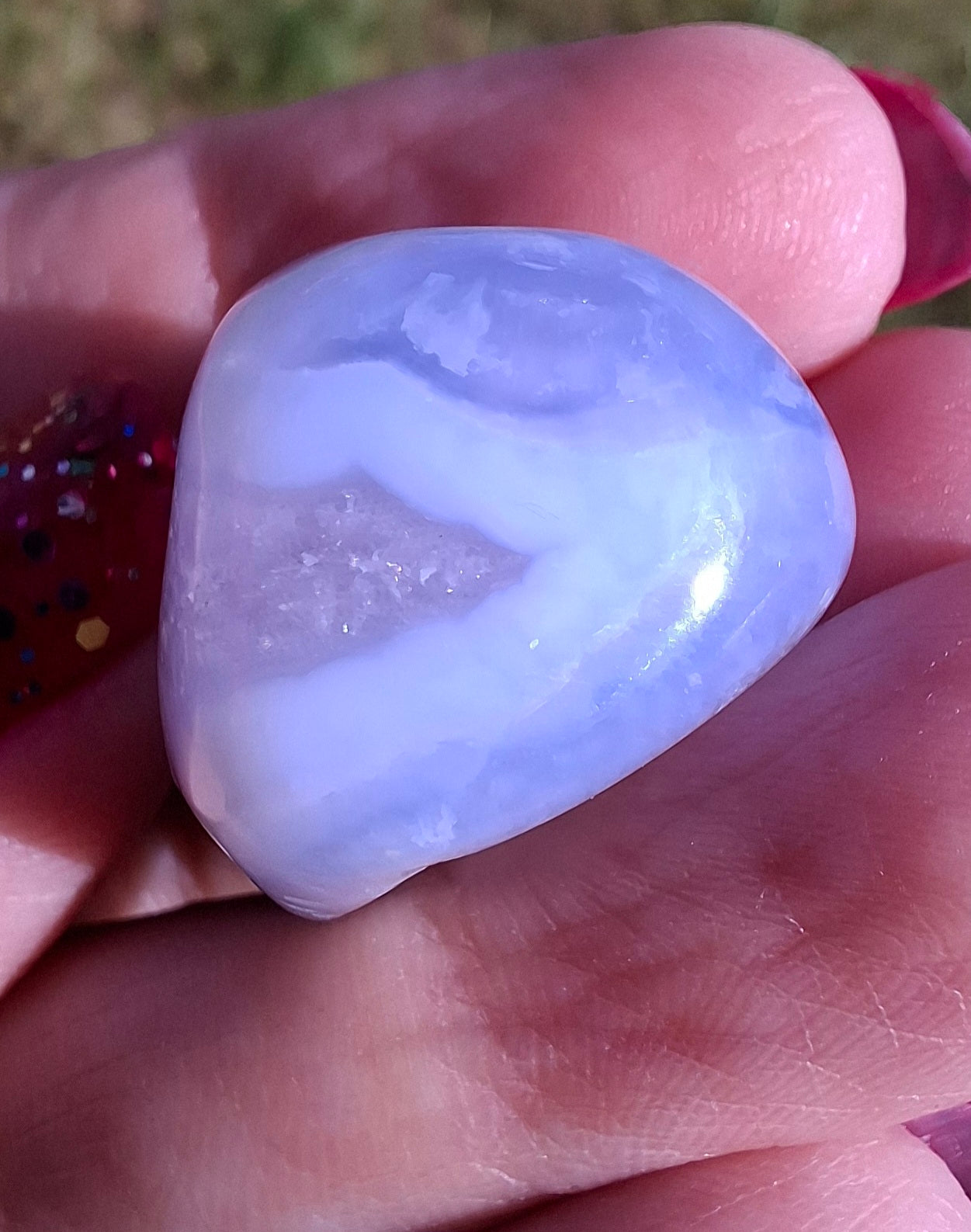 Blue Lace Agate, Tumble Stone, Crystal (Ref: T145)