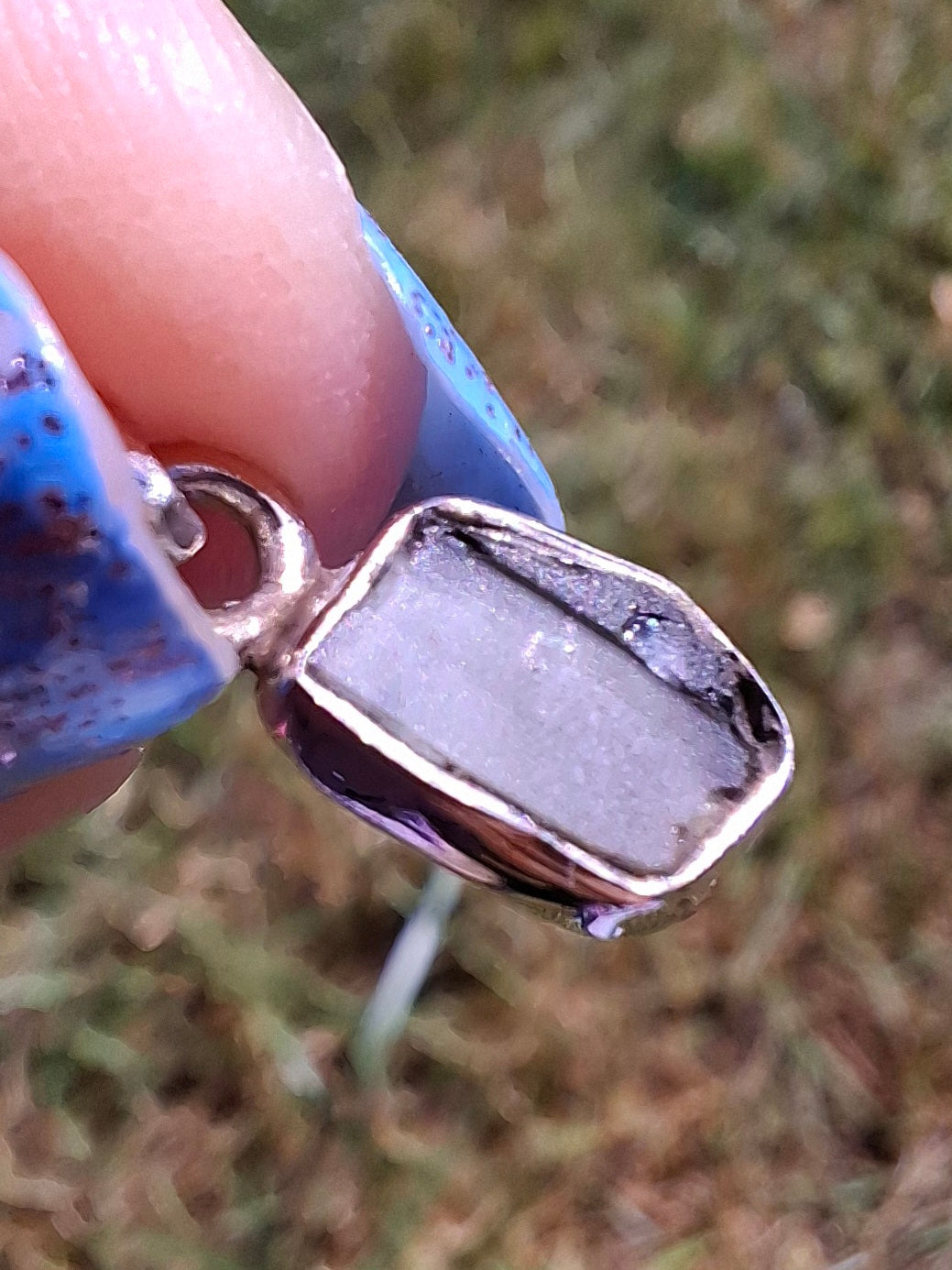 Moldavite Pendant, 925 Silver, Tektite (Ref: P80)