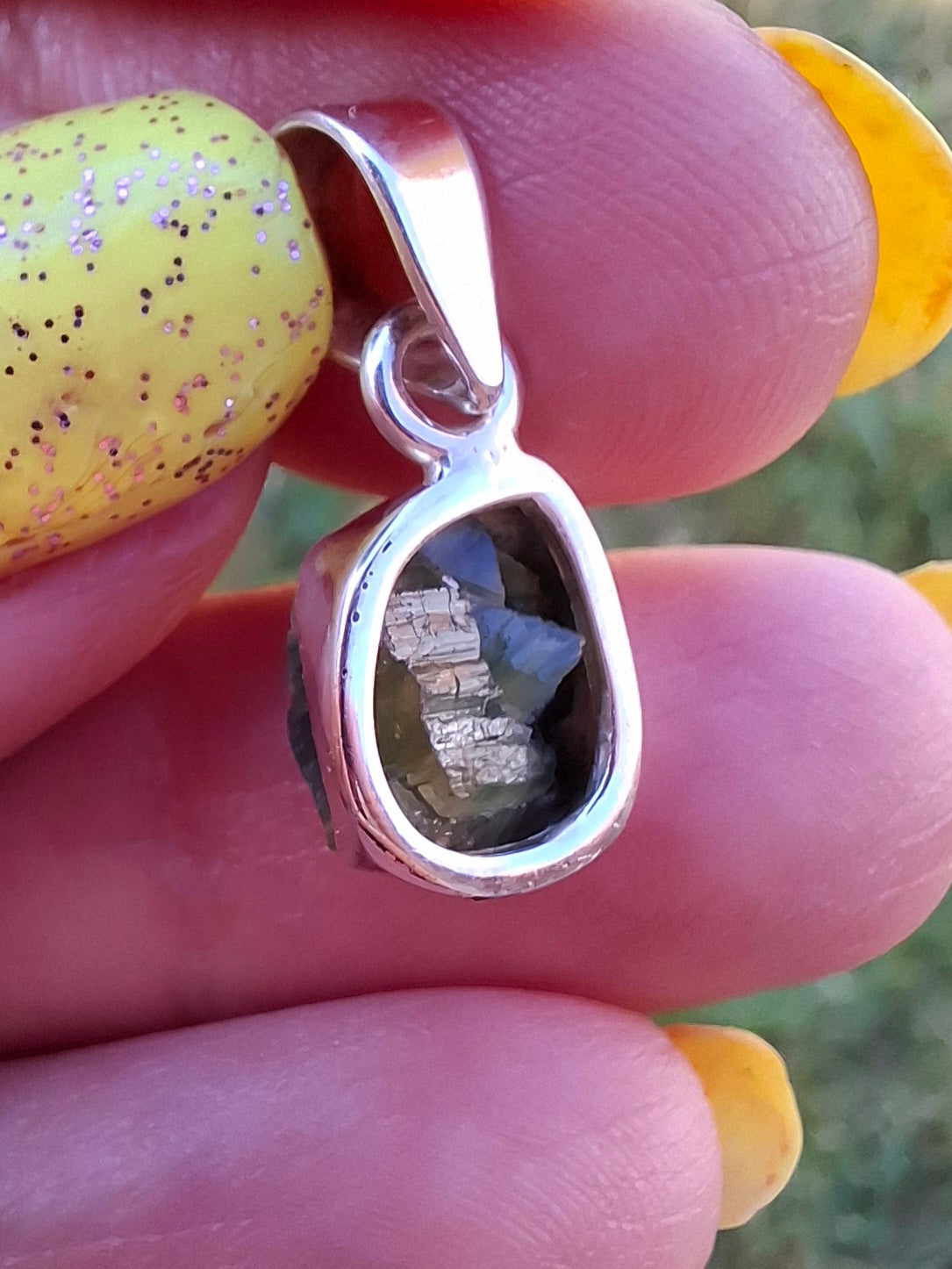 Green Tourmaline Pendant, 925 Silver, Crystal (Ref: GT3)