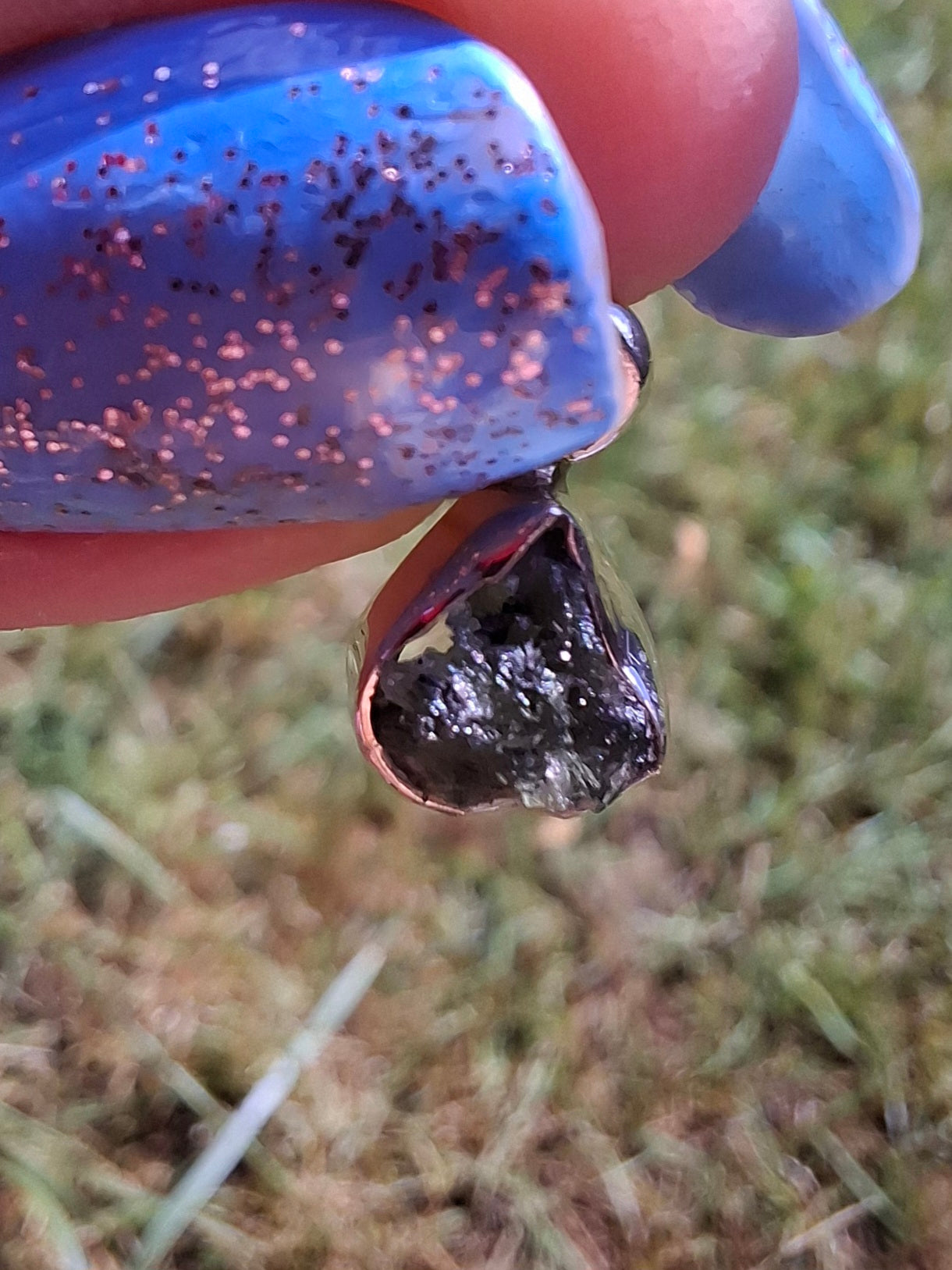 Moldavite Pendant, 925 Silver, Tektite (Ref: P85)
