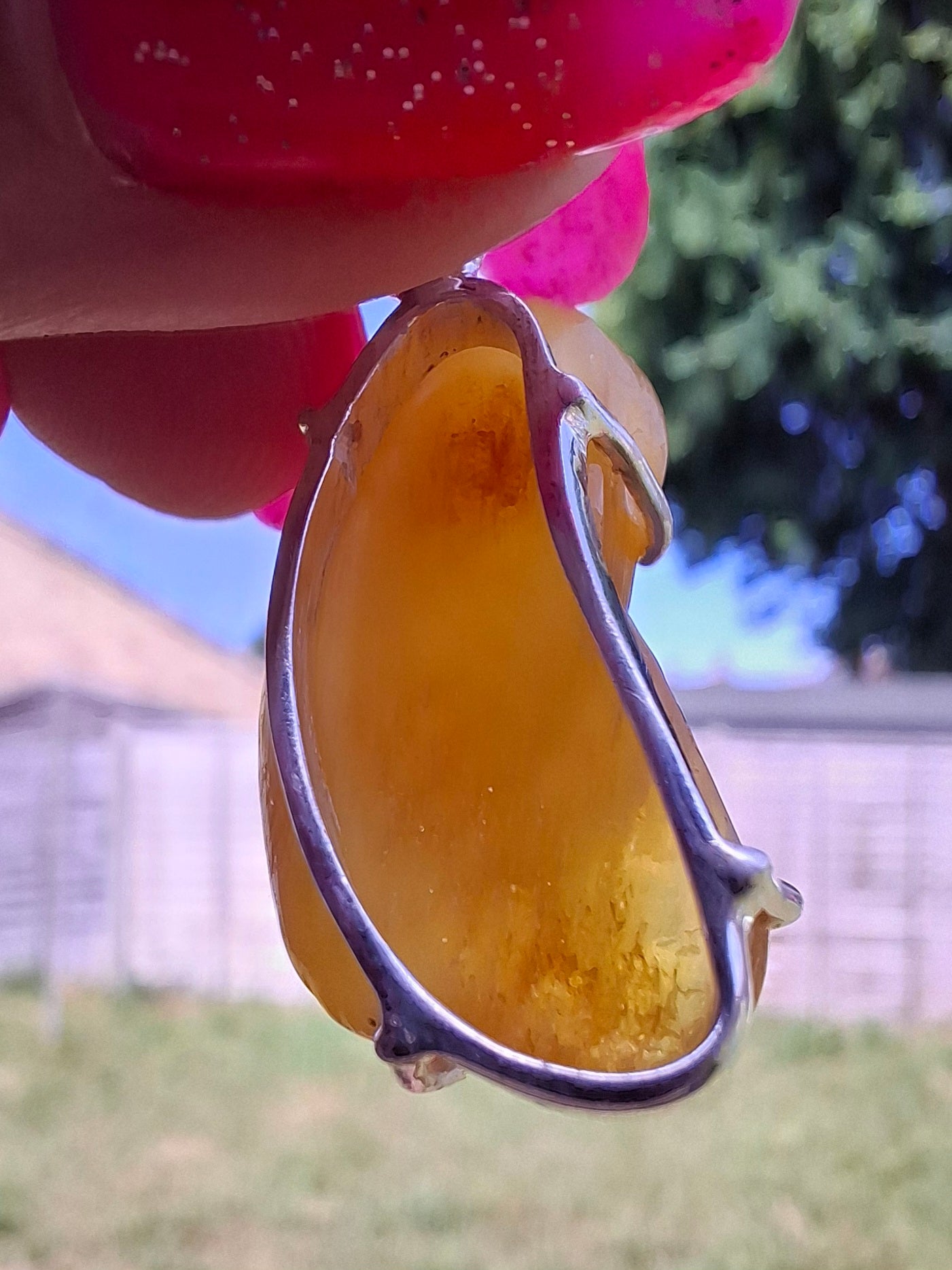 Baltic Amber Pendant, 925 Silver, Fossil (Ref: AP7)