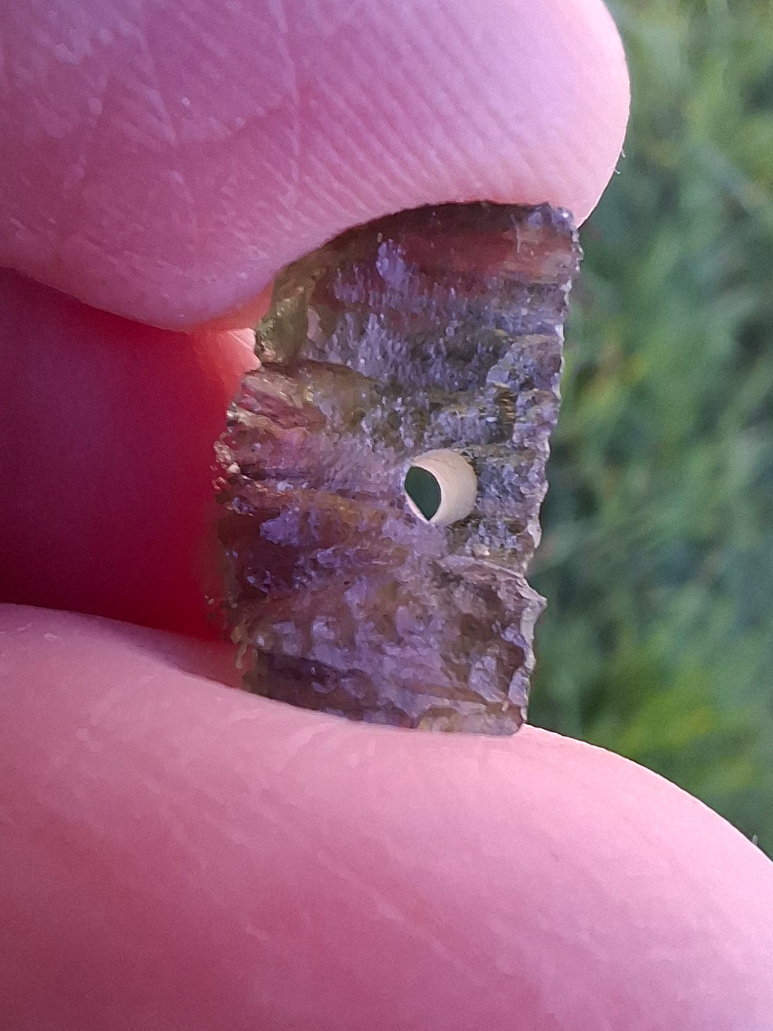 DRILLED, Moldavite Piece, 0.77g, Tektite (Ref: D29)