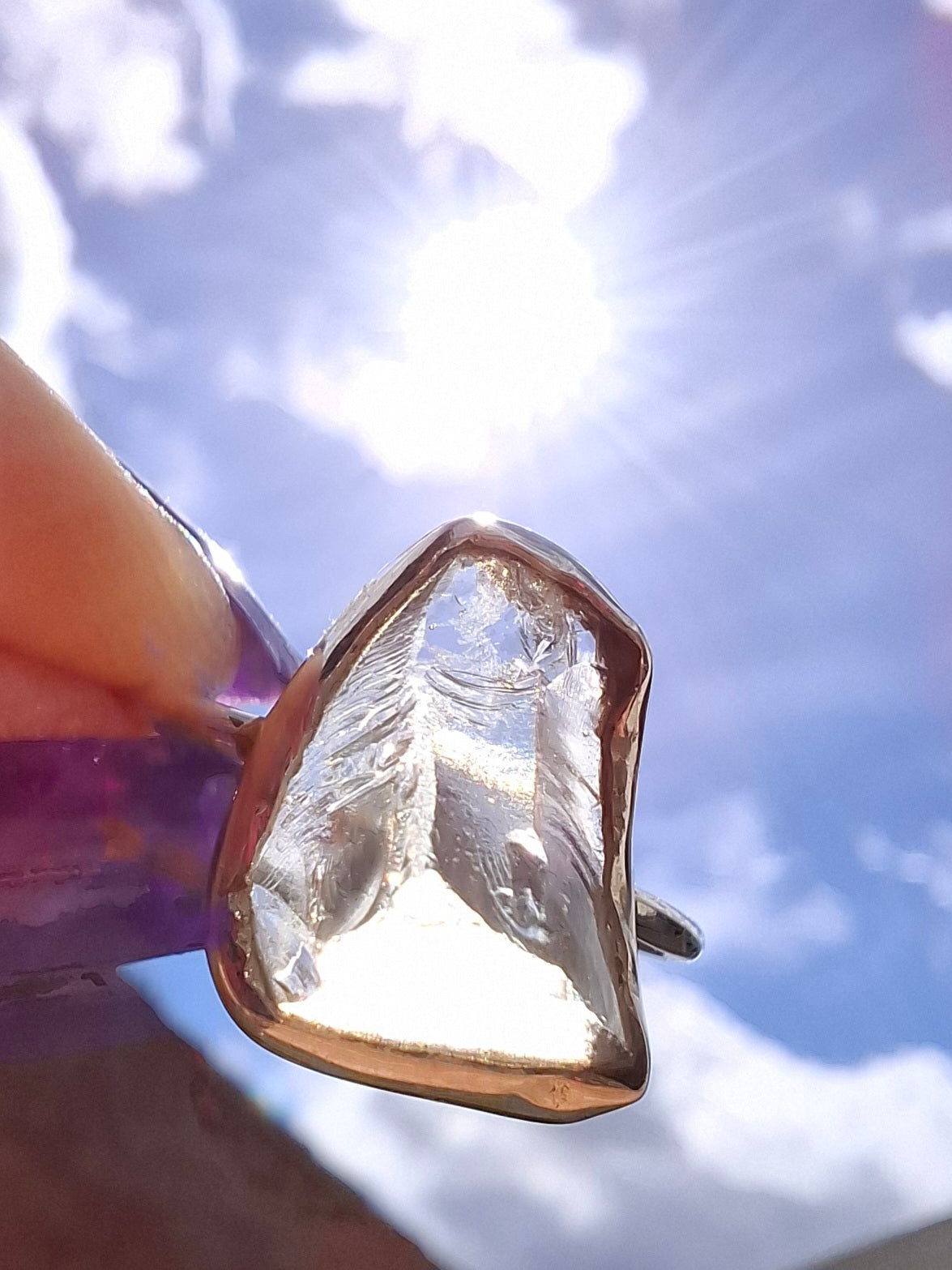 Libyan Desert Glass Ring, size large P, 925 Silver, Tektite (Ref: LR30)