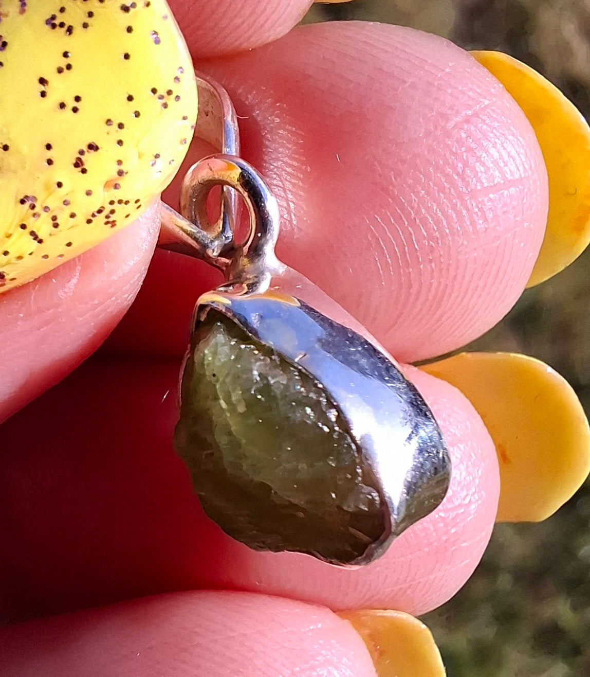 Green Tourmaline Pendant, 925 Silver, Crystal (Ref: GT6)