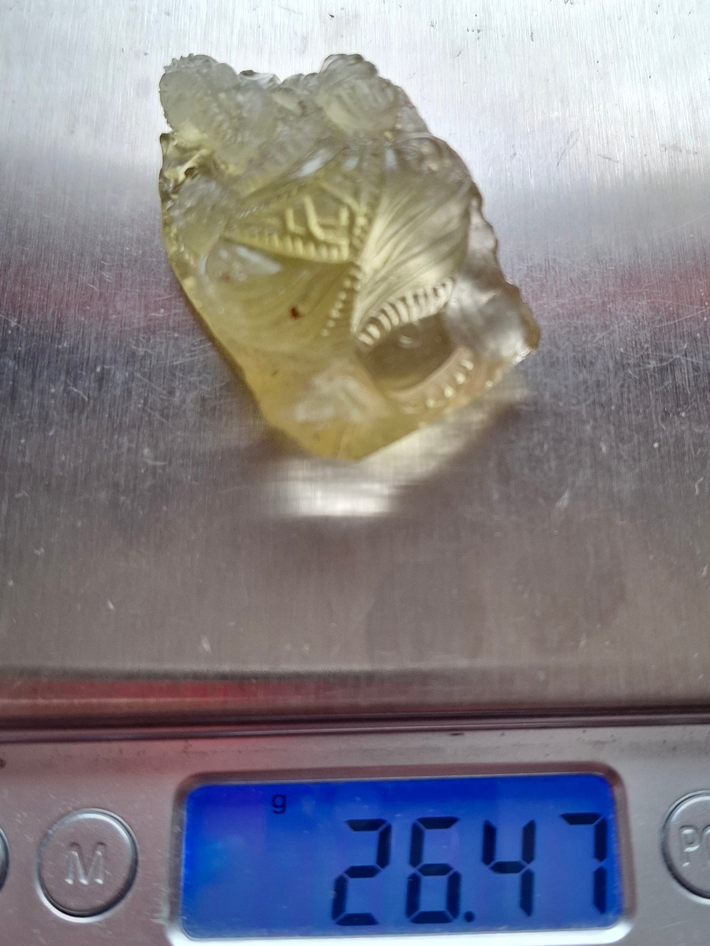 Libyan Desert Glass carving, GANESHA, 26.47g, Tektite (Ref: Ganesha1)
