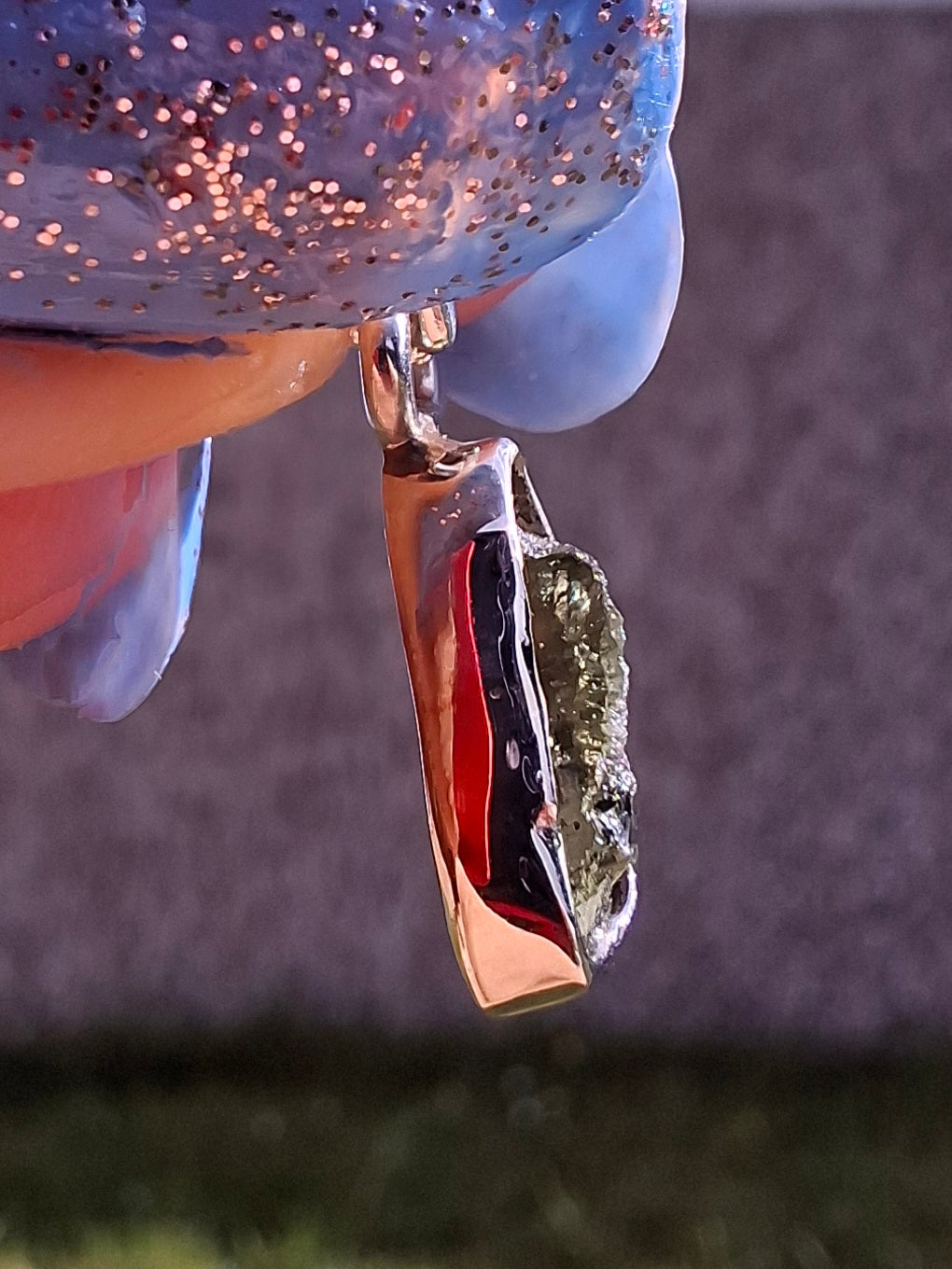 Moldavite Pendant, 925 Silver, Tektite (Ref: P46)