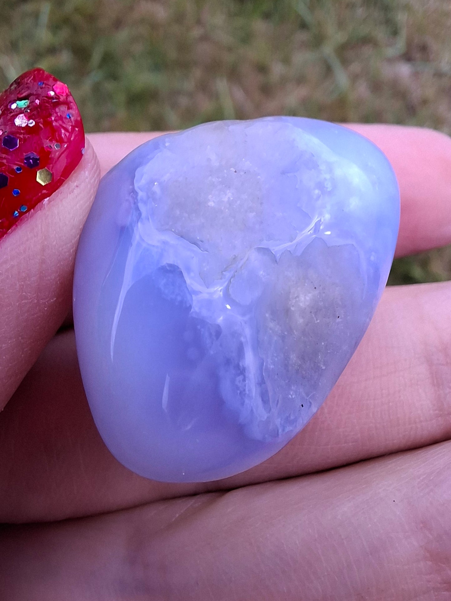 Blue Lace Agate, Tumble Stone, Crystal (Ref: T139)