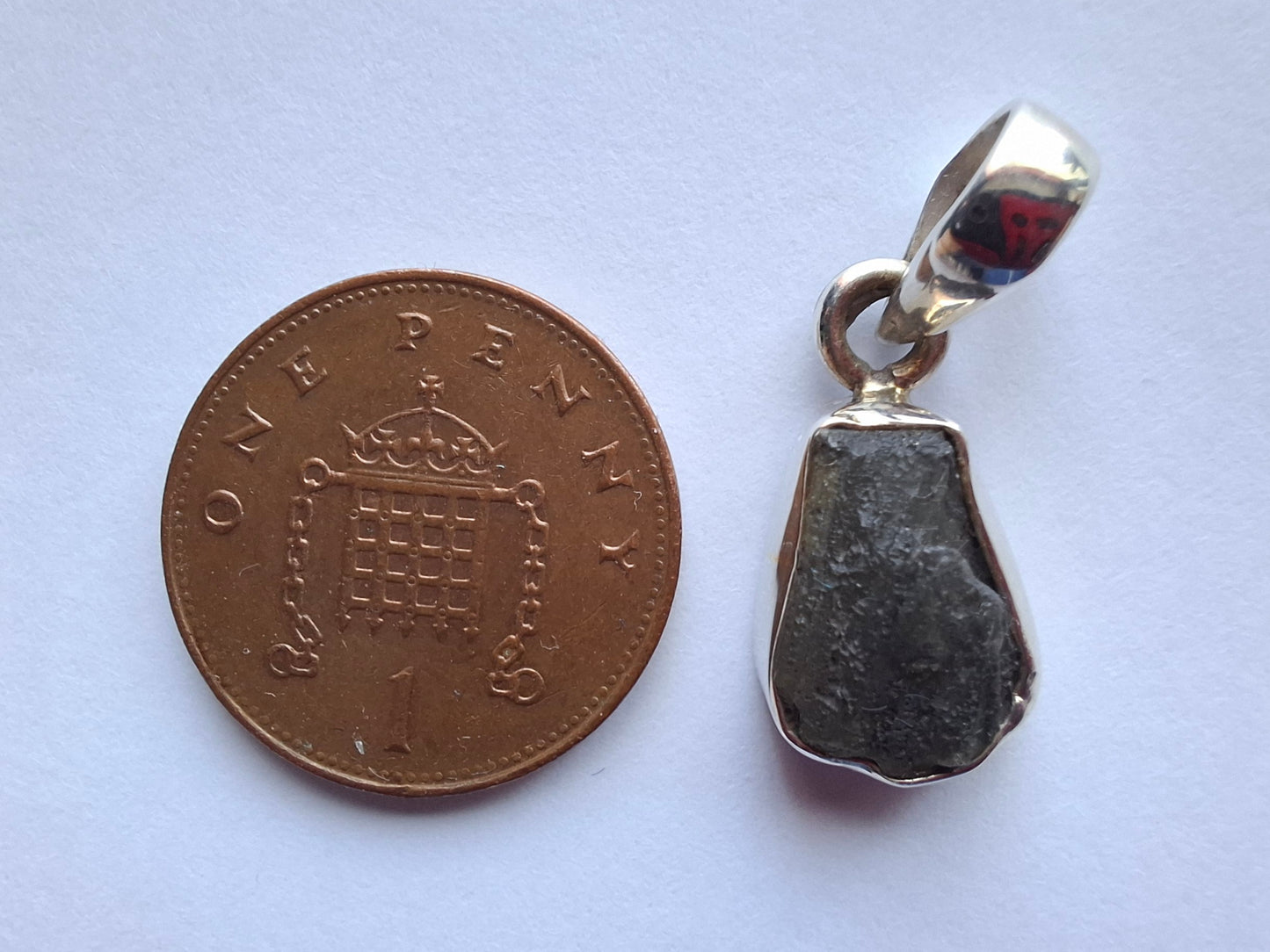 Moldavite Pendant, 925 Silver, Tektite (Ref: P6)