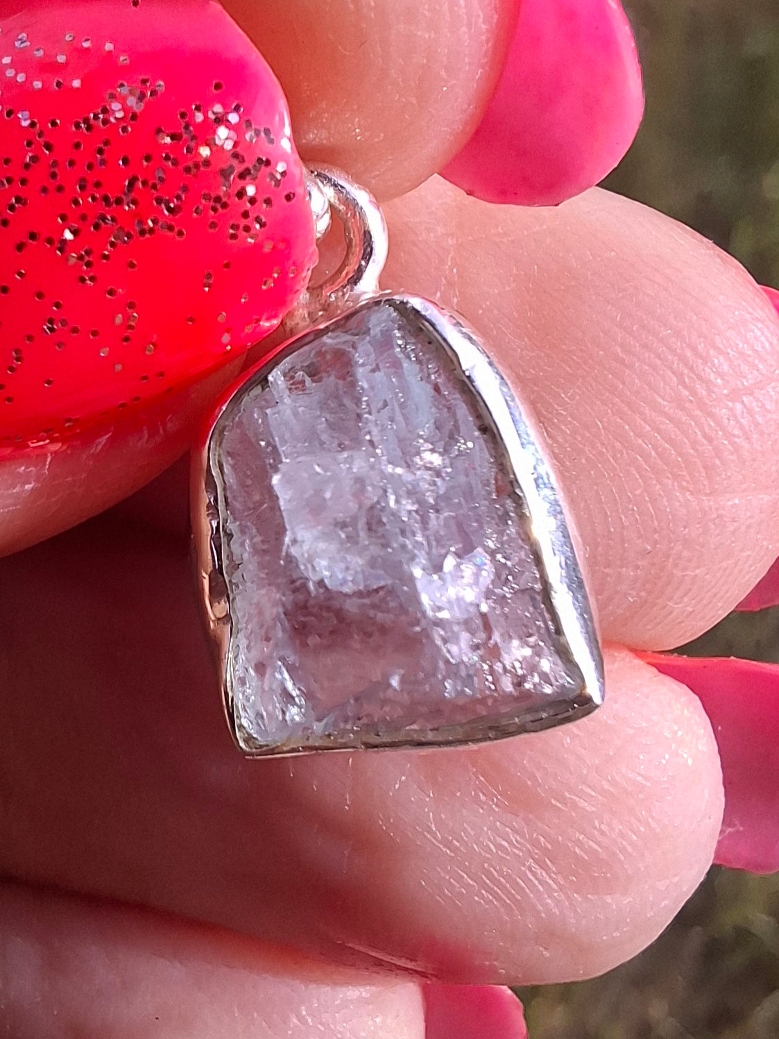 Aquamarine Pendant, 925 Silver, Crystal (Ref: AQ19)
