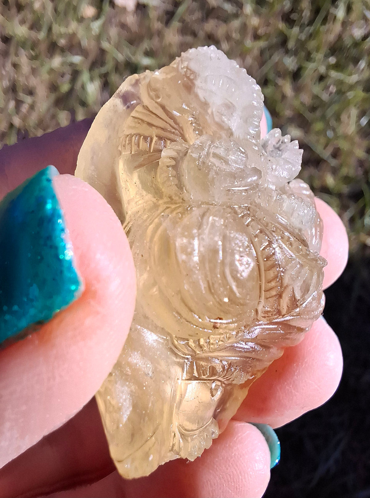 Libyan Desert Glass carving, GANESHA, 26.47g, Tektite (Ref: Ganesha1)