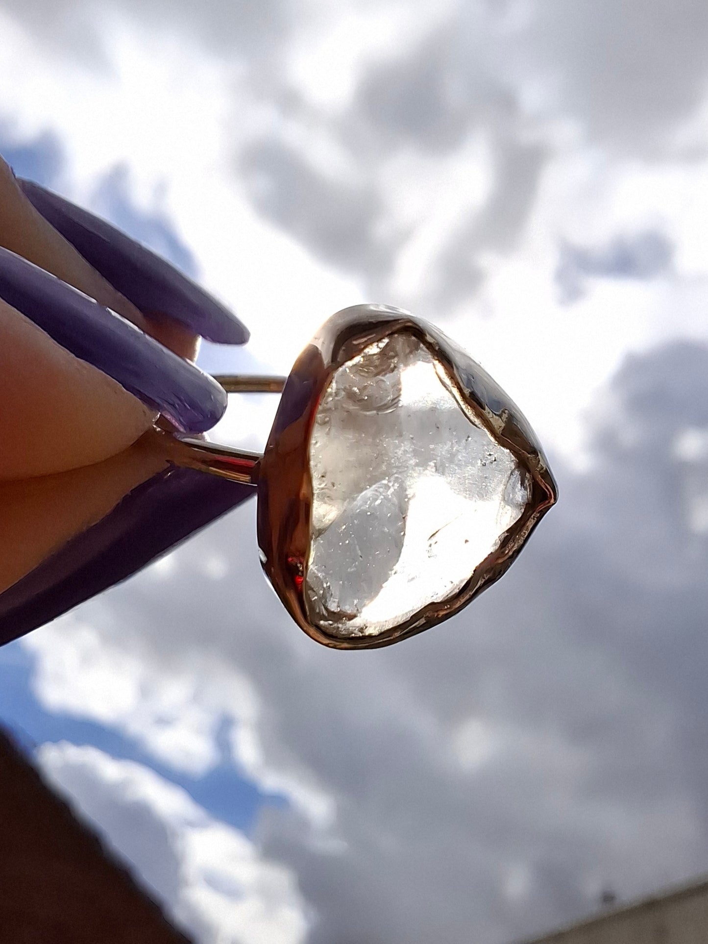 Libyan Desert Glass Ring, size small R, 925 Silver, Tektite (Ref: LR40)