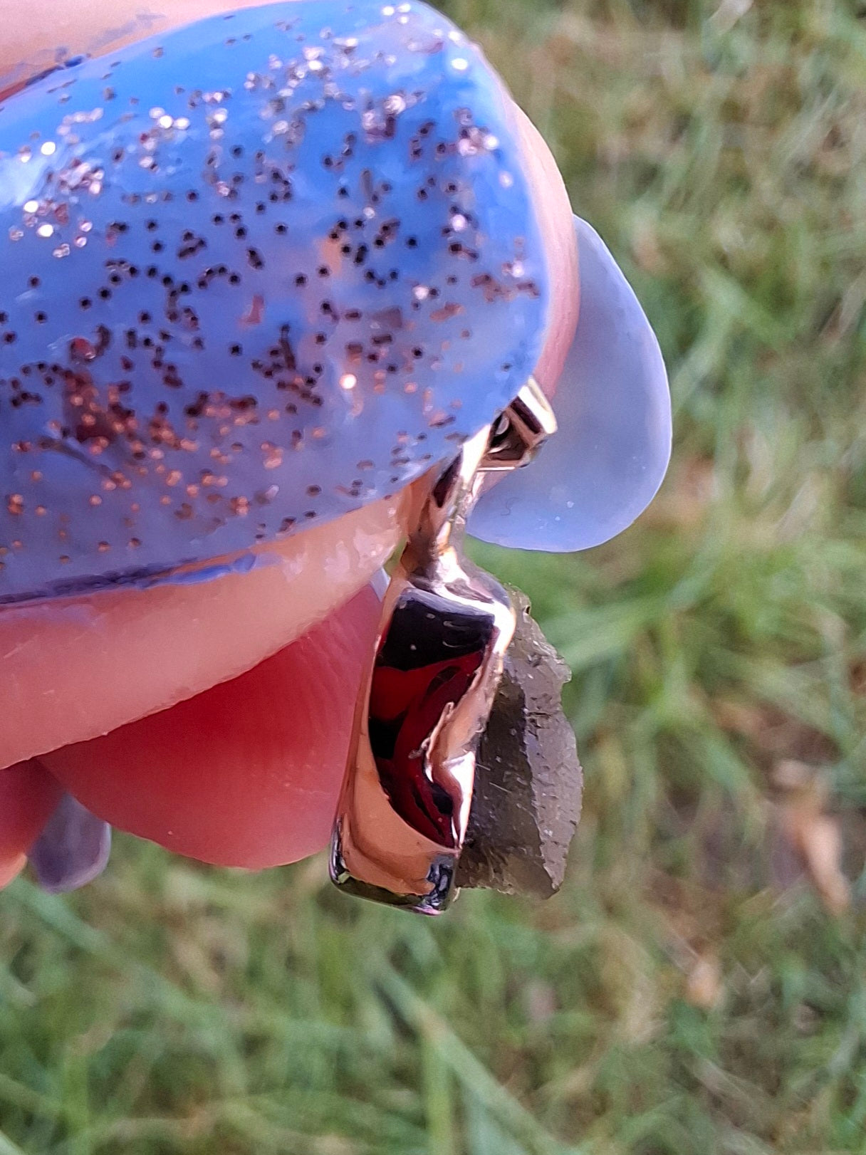 Moldavite Pendant, 925 Silver, Tektite (Ref: P36)