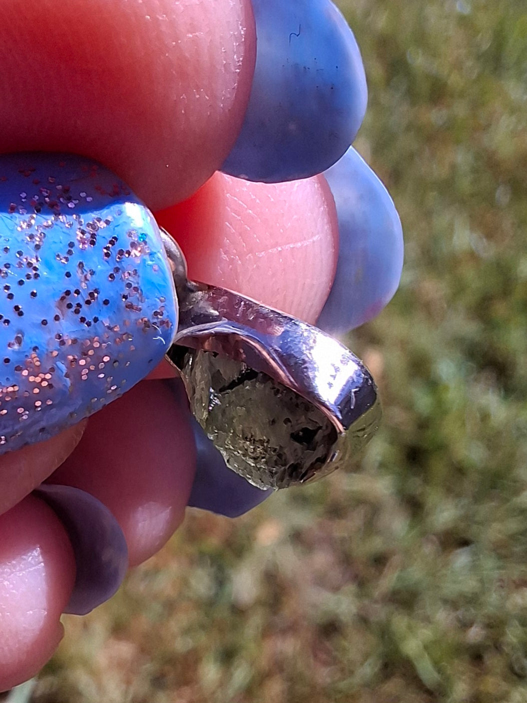 Moldavite Pendant, 925 Silver, Tektite (Ref: P69)