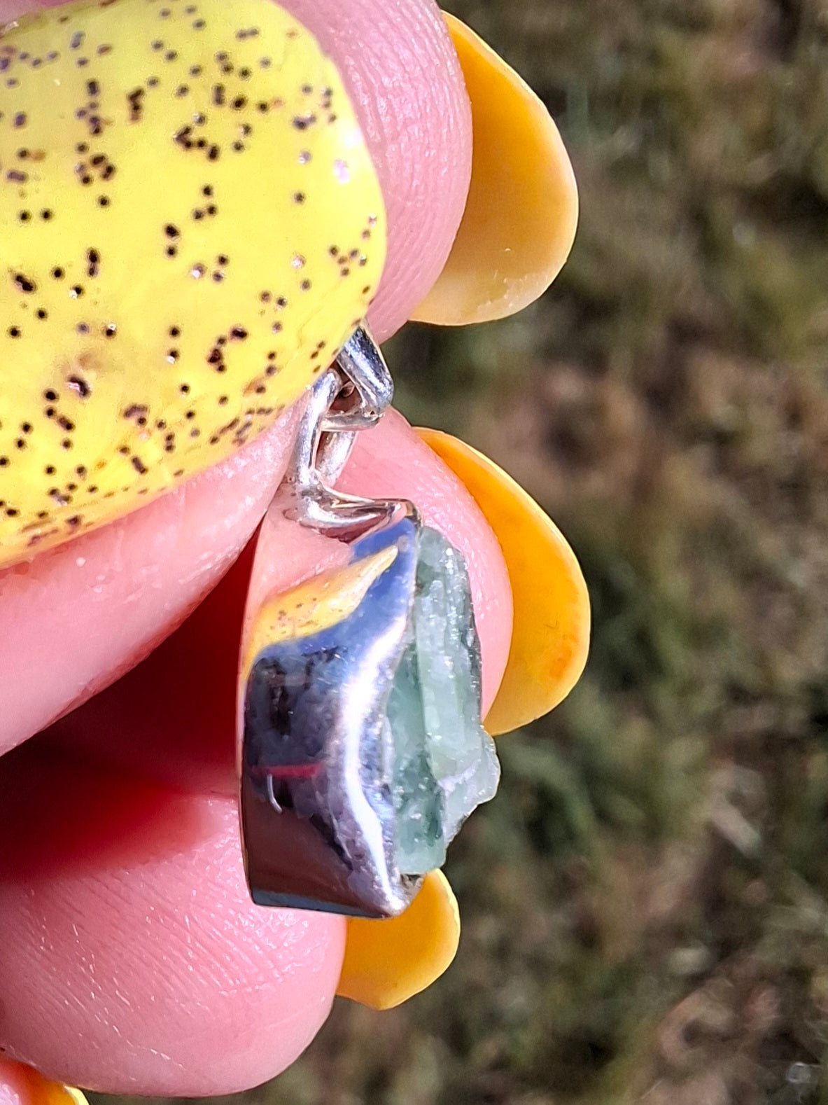 Green Tourmaline Pendant, 925 Silver, Crystal (Ref: GT9)