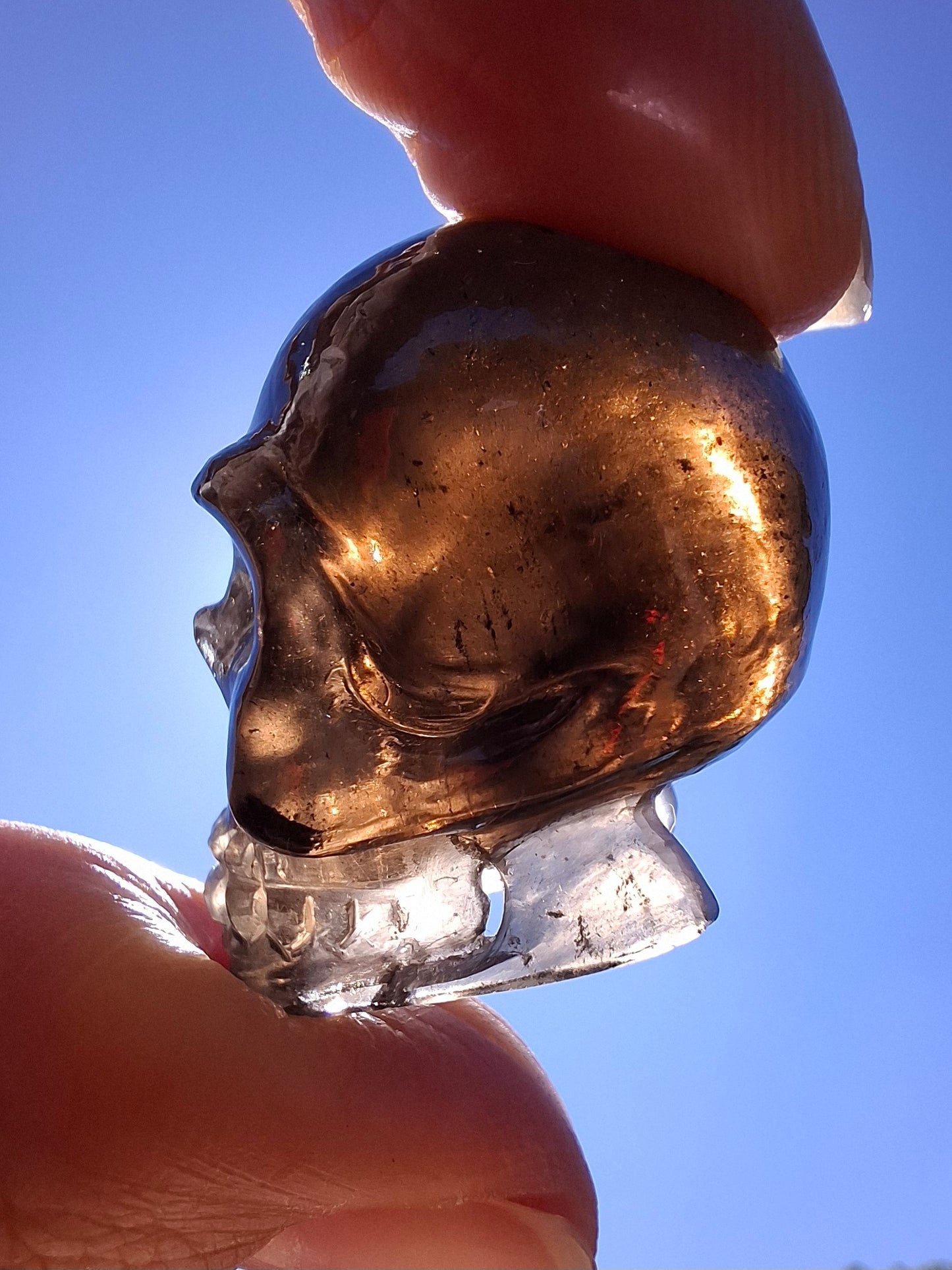 Agni Manitite SKULL Carving, Crystal (Ref: Ag S2)