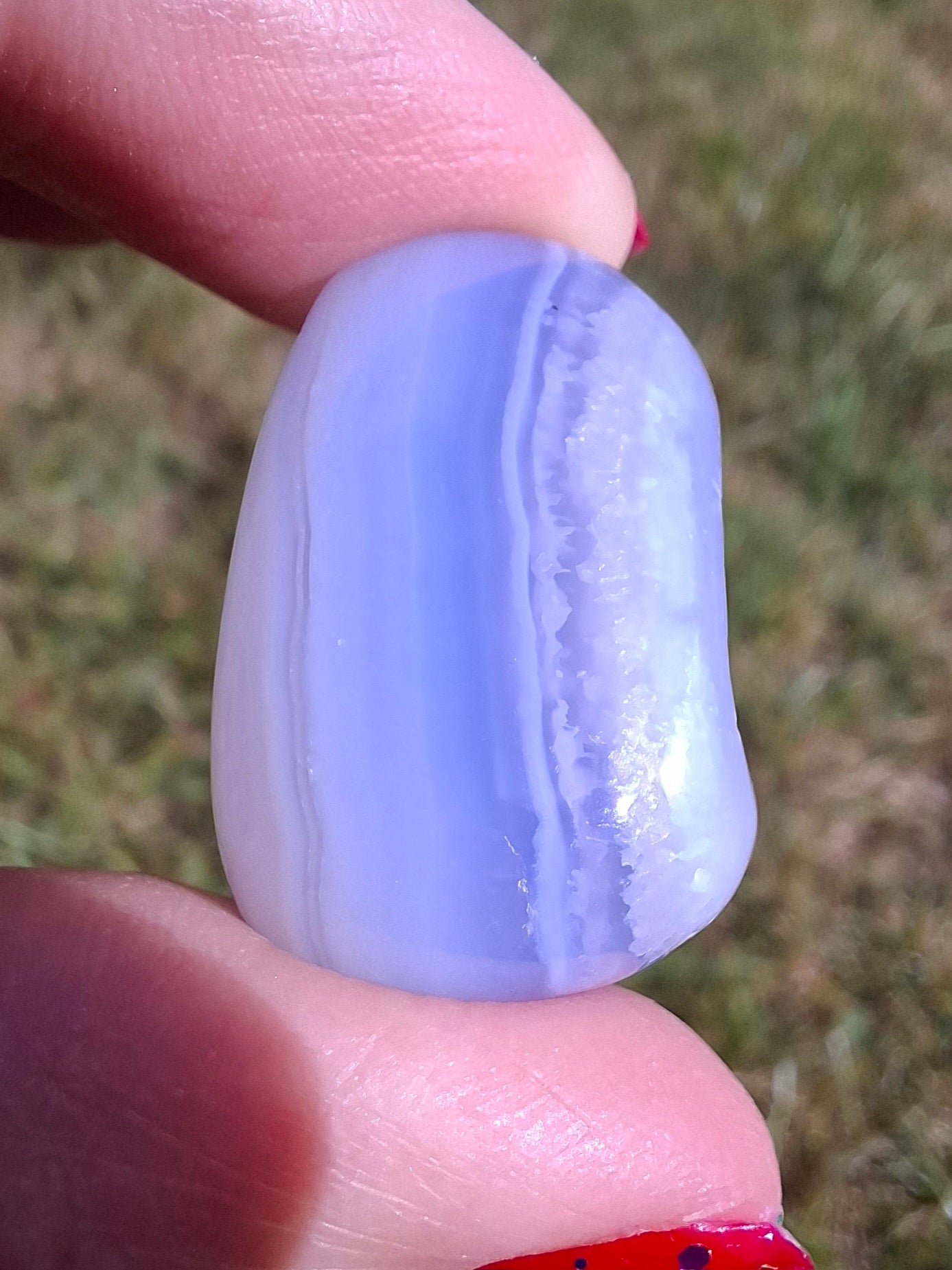 Blue Lace Agate, Tumble Stone, Crystal (Ref: T146)