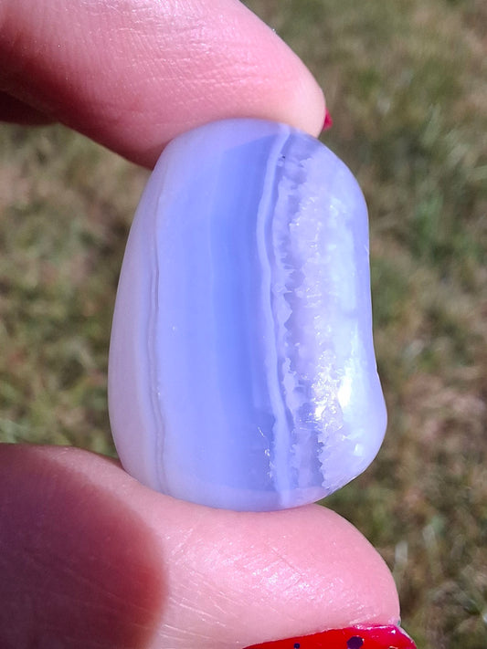 Blue Lace Agate, Tumble Stone, Crystal (Ref: T146)