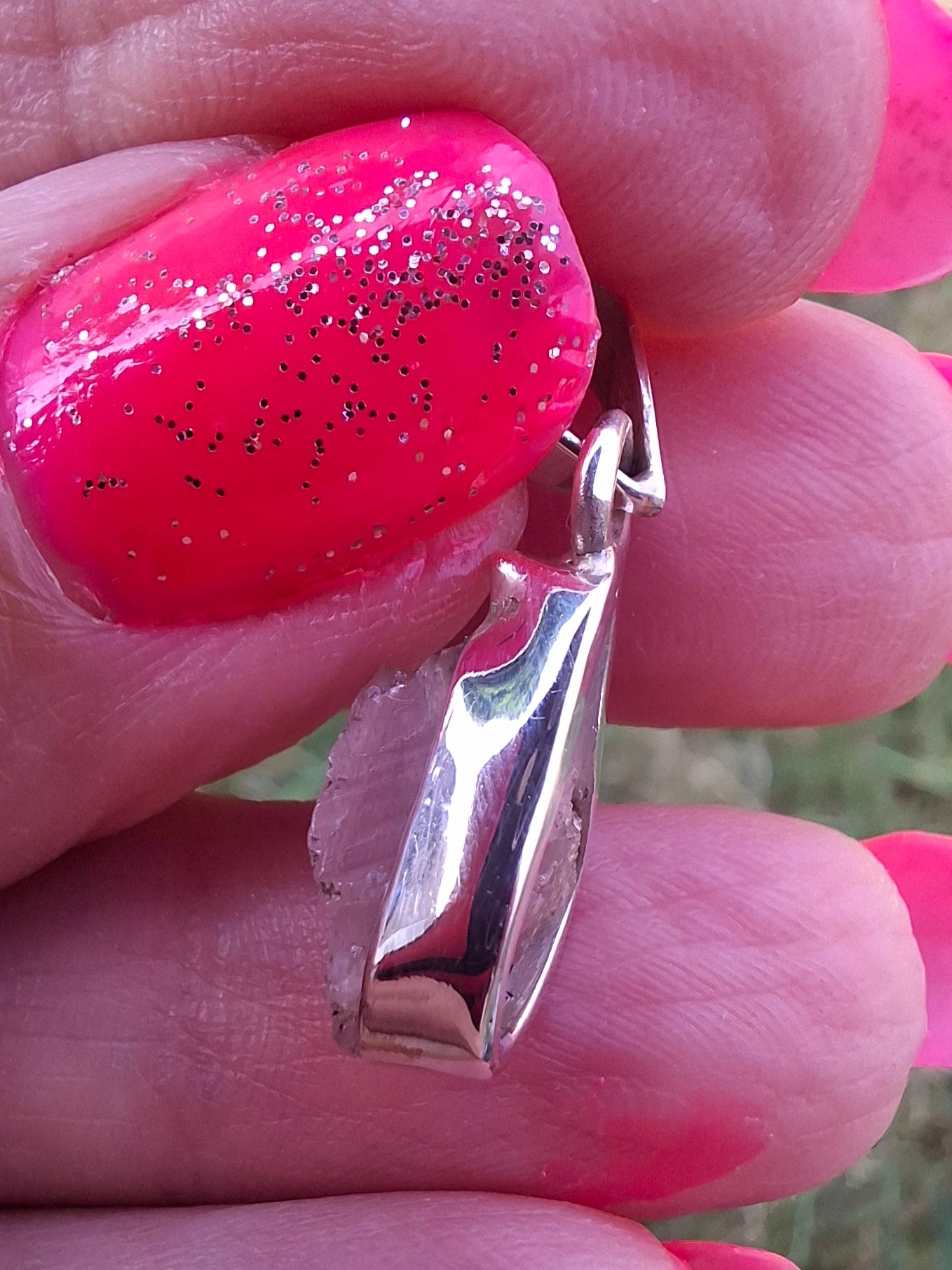 Pink Tourmaline Pendant, 925 Silver, Crystal (Ref: PT80)