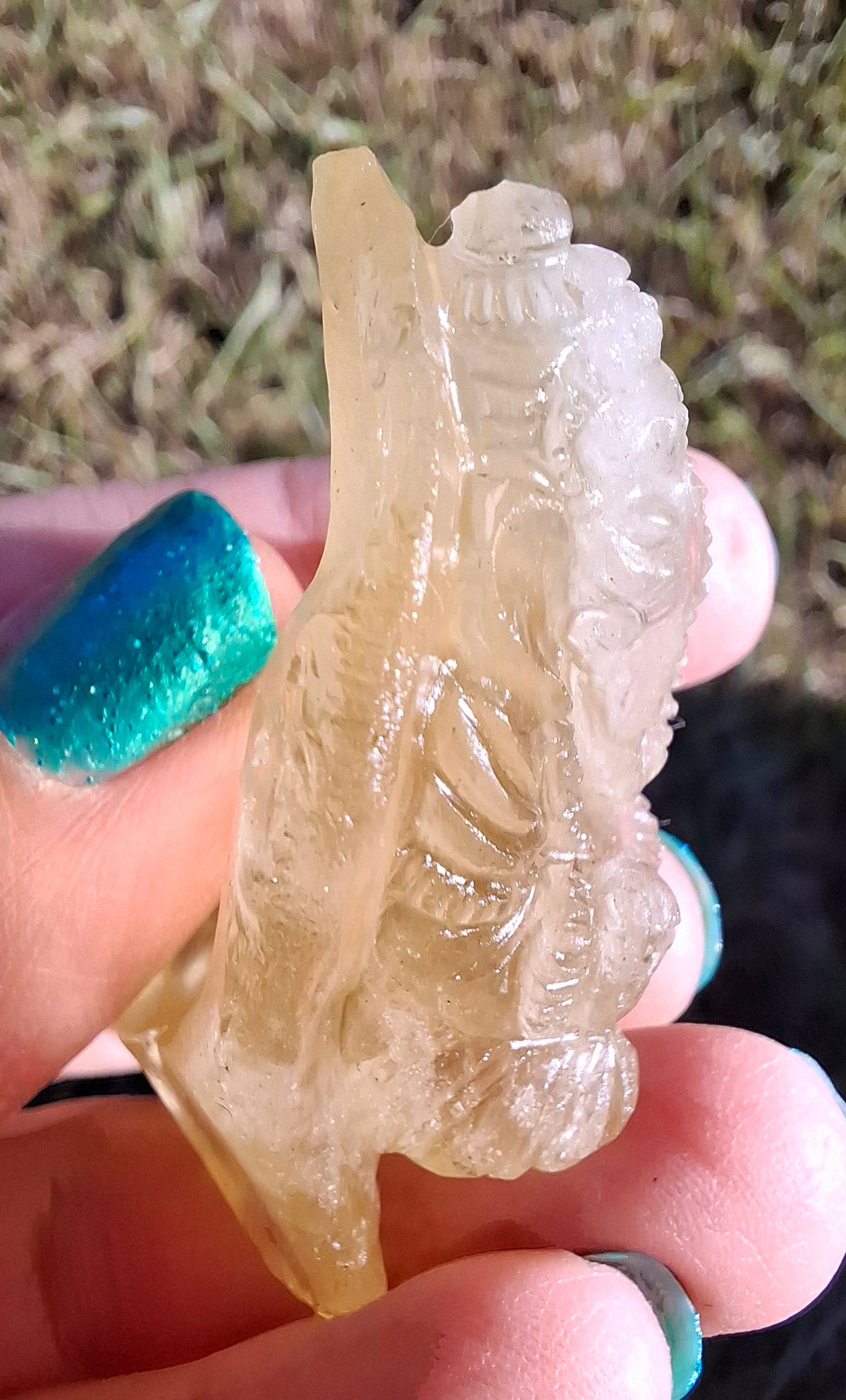 Libyan Desert Glass carving, GANESHA, 26.47g, Tektite (Ref: Ganesha1)
