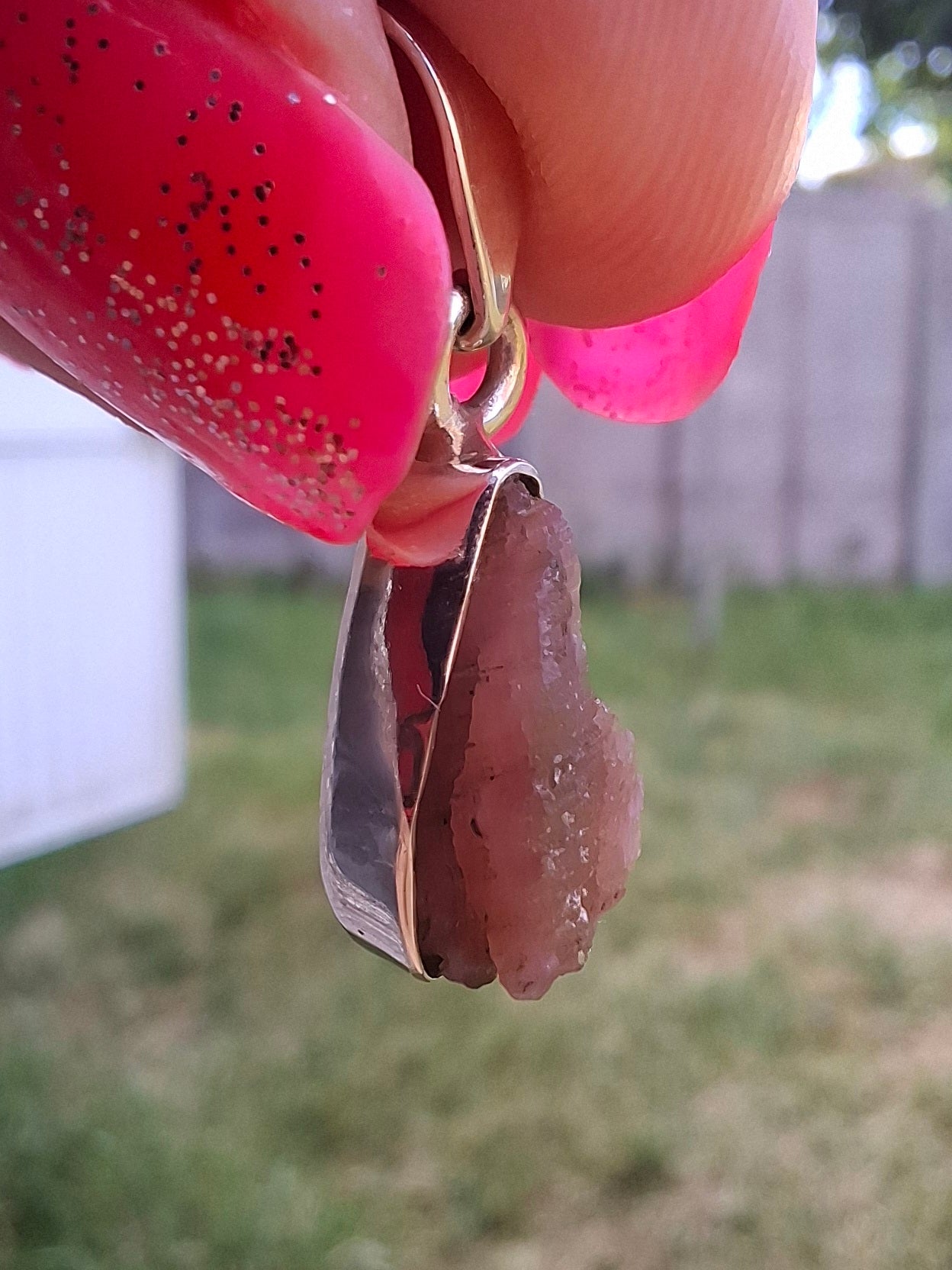 Pink Tourmaline Pendant, 925 Silver, Crystal (Ref: PT95)