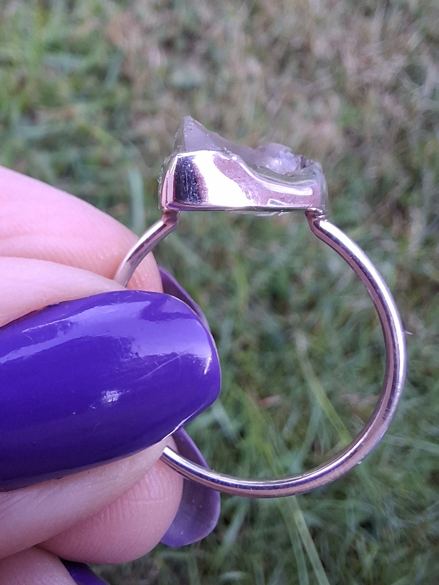 Libyan Desert Glass Ring, size U, 925 Silver, Tektite (Ref: LR52)