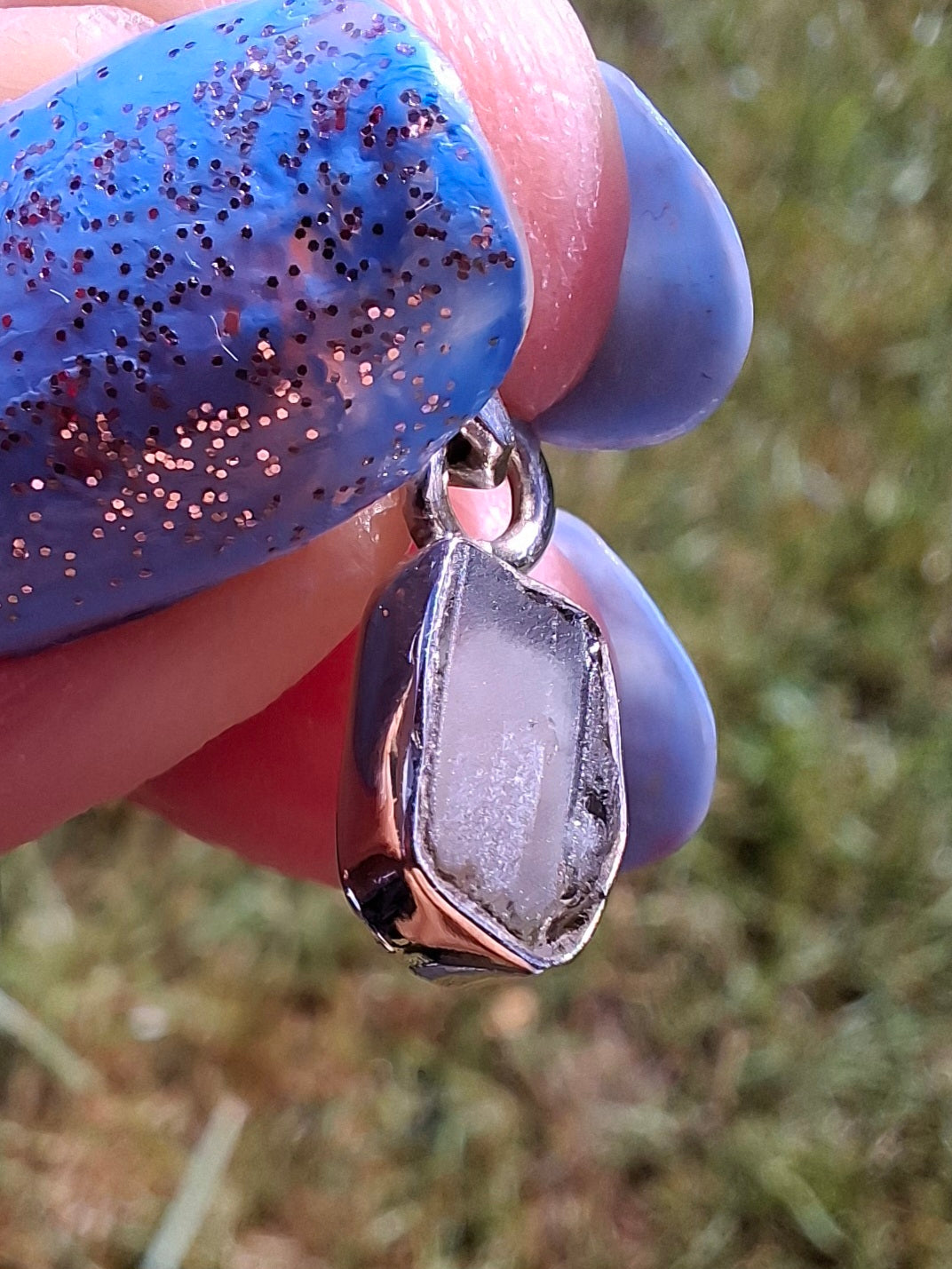 Moldavite Pendant, 925 Silver, Tektite (Ref: P80)