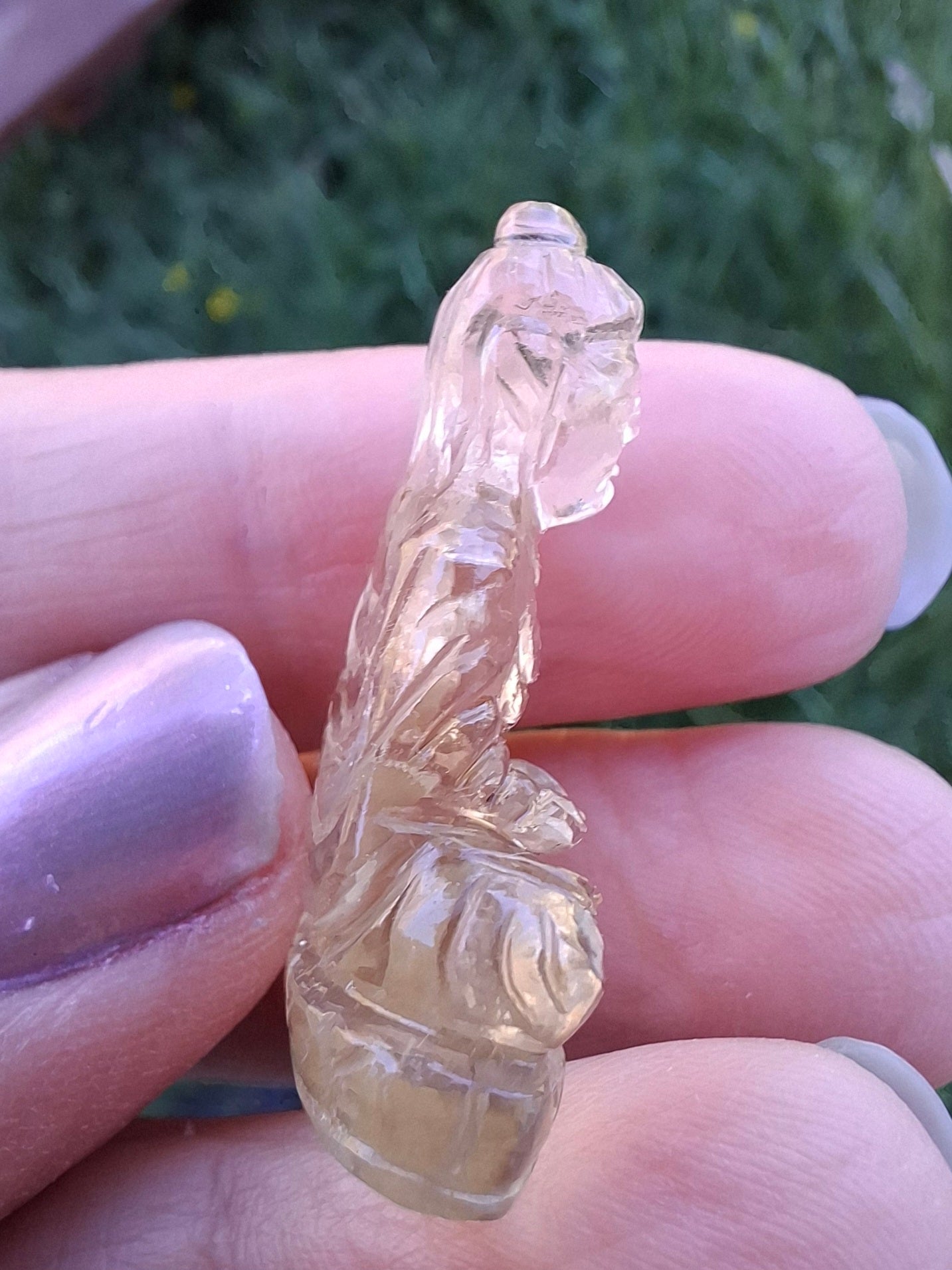 Libyan desert glass BUDDHA Carving, 4.81g, Tektite (LDG B4)