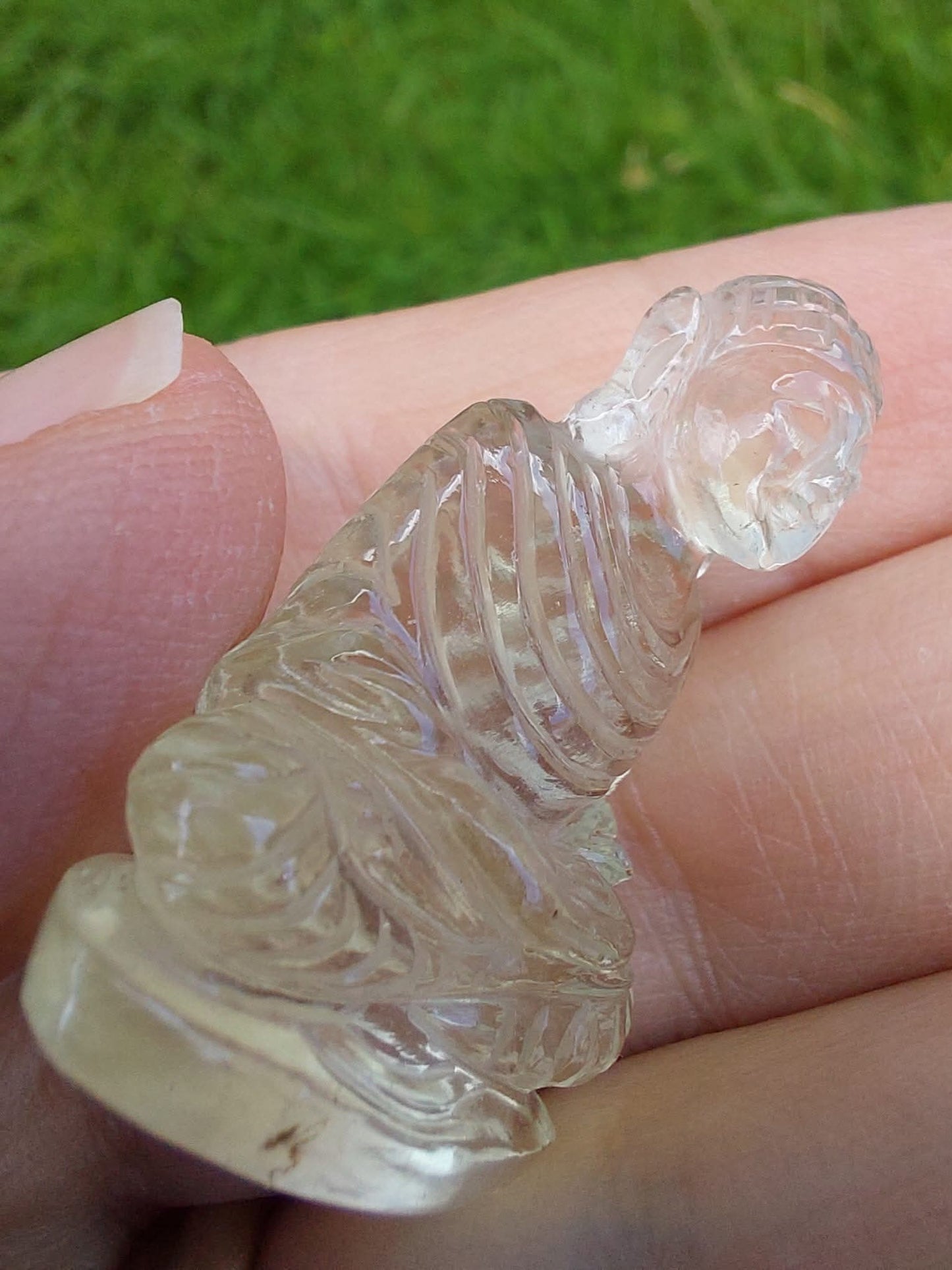 Libyan Desert Glass BUDDHA Carving, 7.56g, Tektite (Ref: LDG B0)