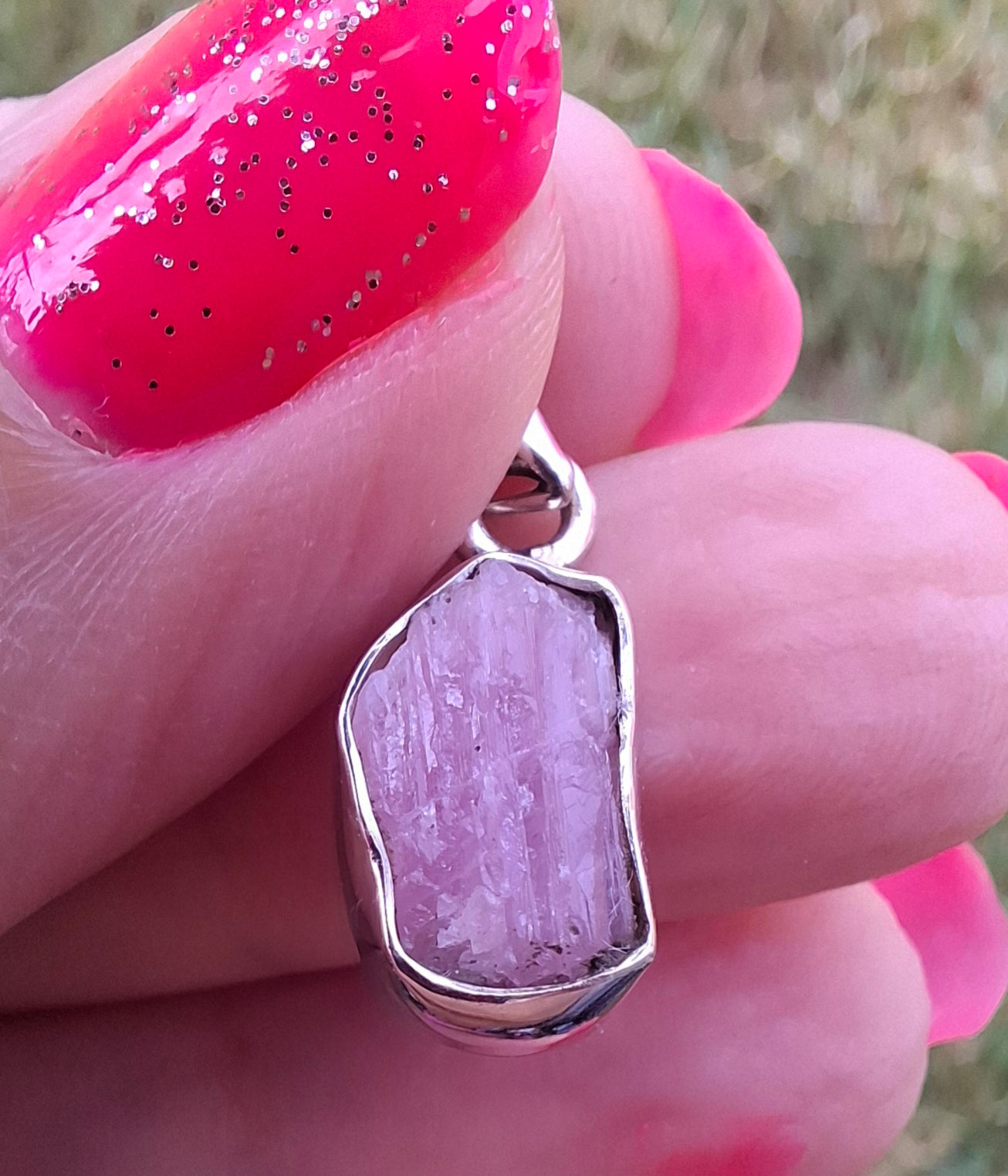 Pink Tourmaline Pendant, 925 Silver, Crystal (Ref: PT69)