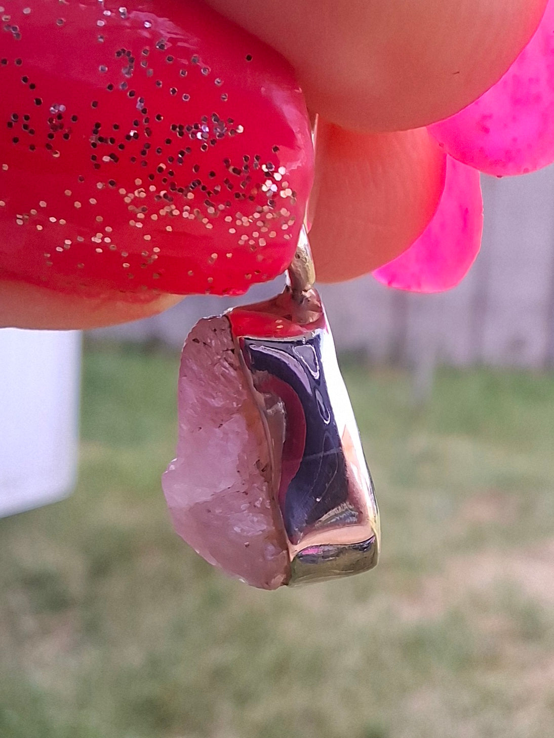 Pink Tourmaline Pendant, 925 Silver, Crystal (Ref: PT71)