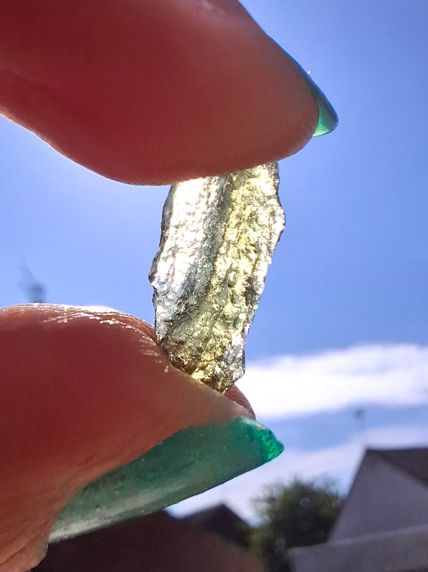 Moldavite Piece, 0.44g, Tektite (Ref: 1420)