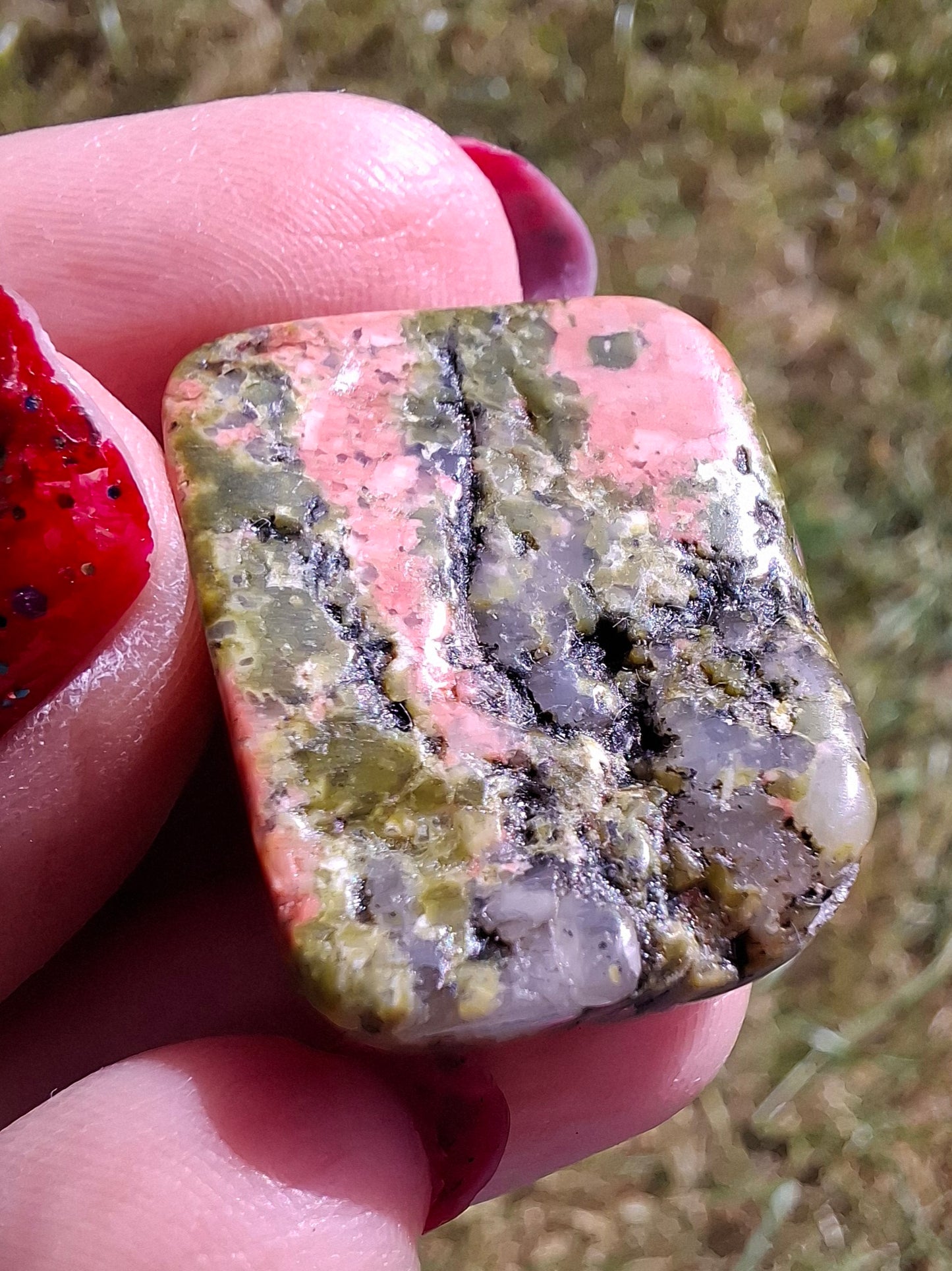 Unakite, Tumble Stone, Crystal (Ref: T182)