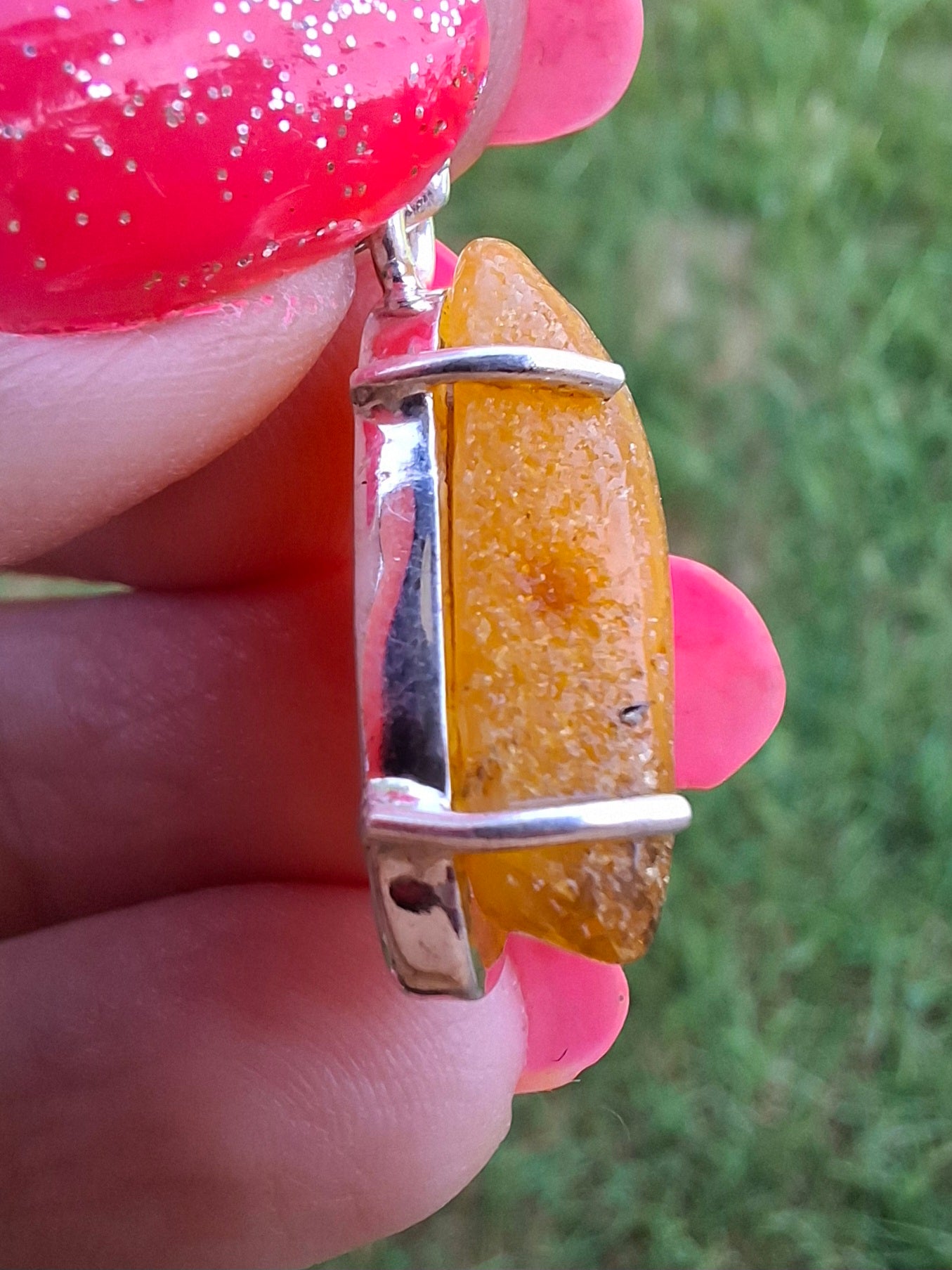 Baltic Amber Pendant, 925 Silver, Fossil (Ref: AP8)