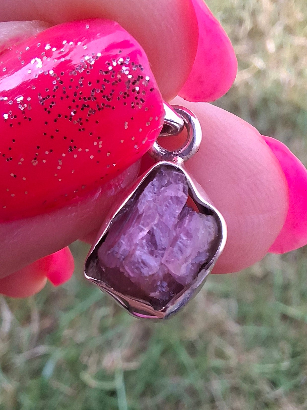 Pink Tourmaline Pendant, 925 Silver, Crystal (Ref: PT73)