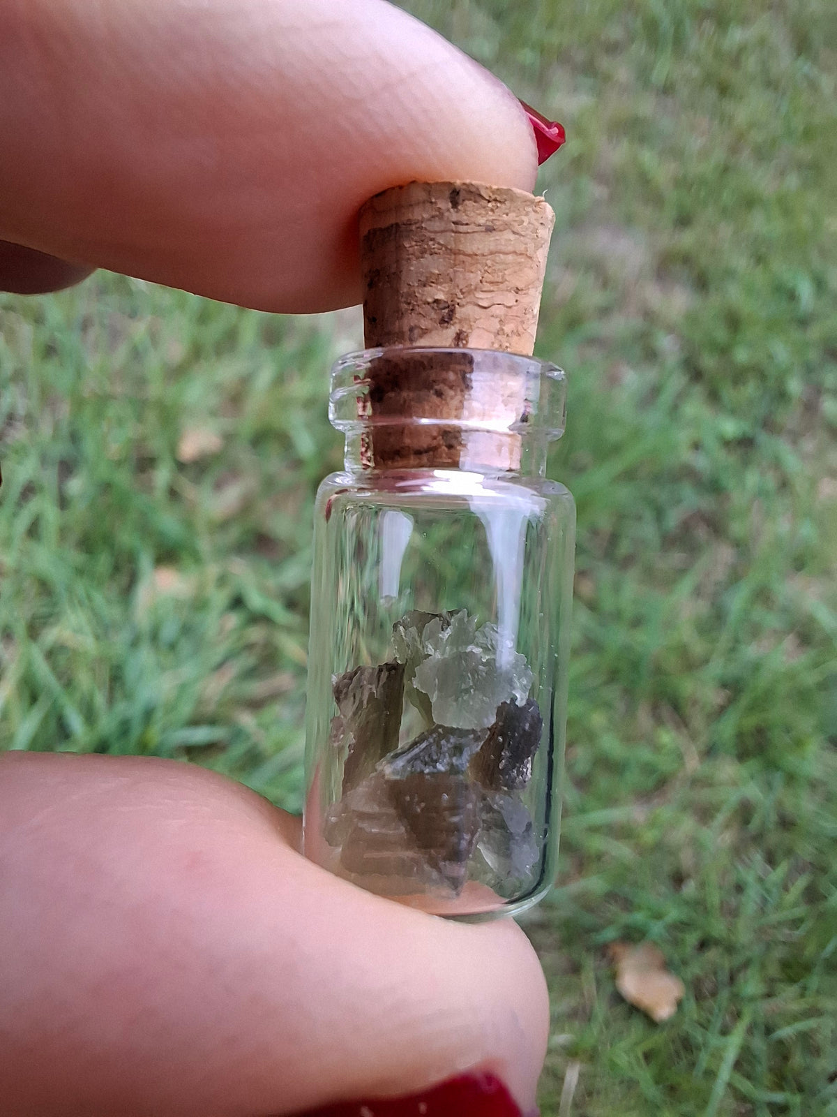 Moldavite Chips (0.50g) in 1ml Bottle, Tektite (Ref: B21)
