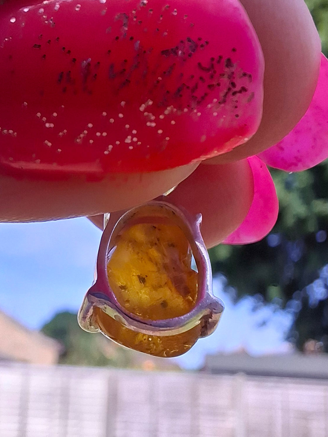 Baltic Amber Pendant, 925 Silver, Fossil (Ref: AP17)