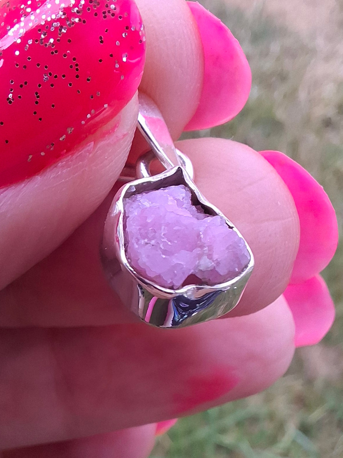 Pink Tourmaline Pendant, 925 Silver, Crystal (Ref: PT10)