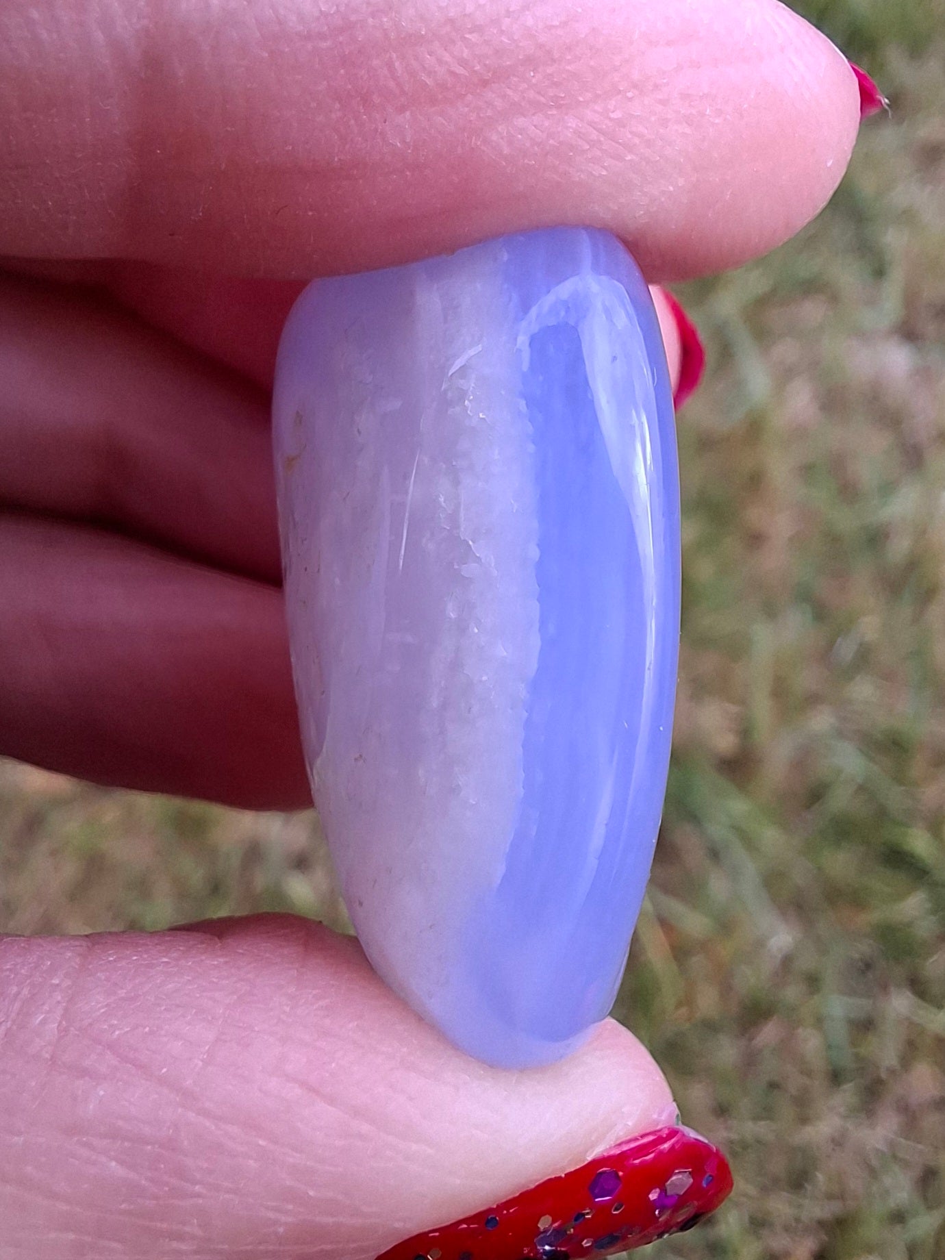 Blue Lace Agate, Tumble Stone, Crystal (Ref: T137)
