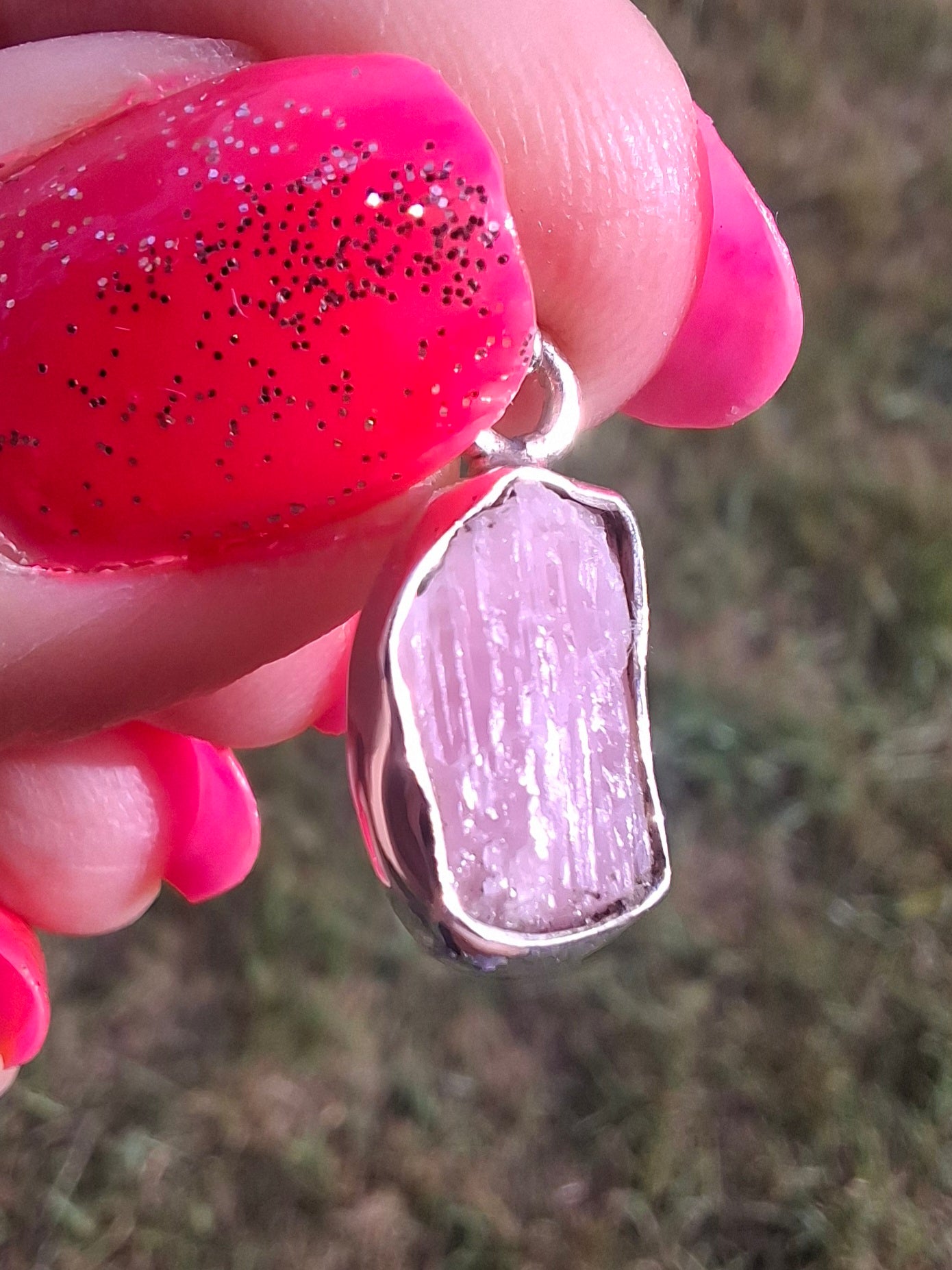 Pink Tourmaline Pendant, 925 Silver, Crystal (Ref: PT69)