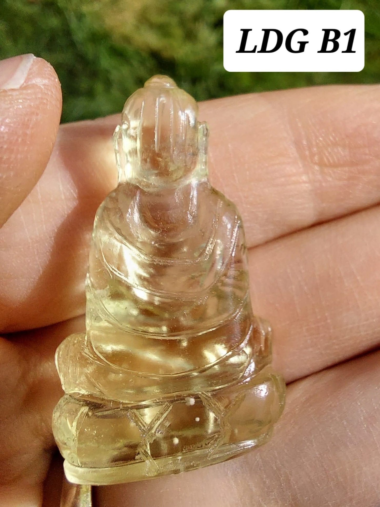 Libyan Desert Glass BUDDHA carving, 7.26g, Tektite (Ref: LDG B1)