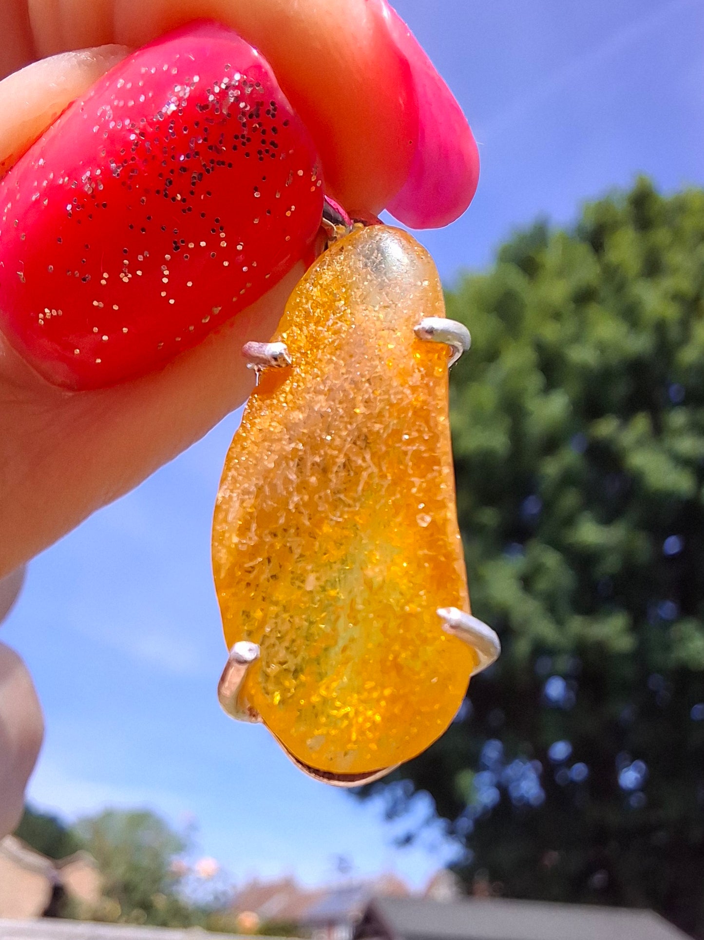 Baltic Amber Pendant, 925 Silver, Fossil (Ref: AP6)