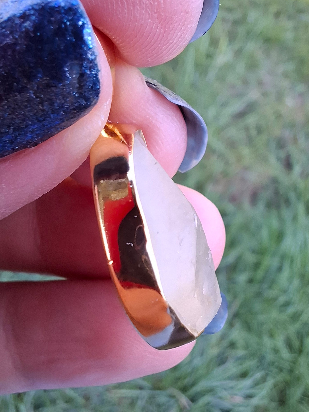 Libyan Desert Glass Pendant, 14K GOLD Plated, Tektite (Ref: LP115)