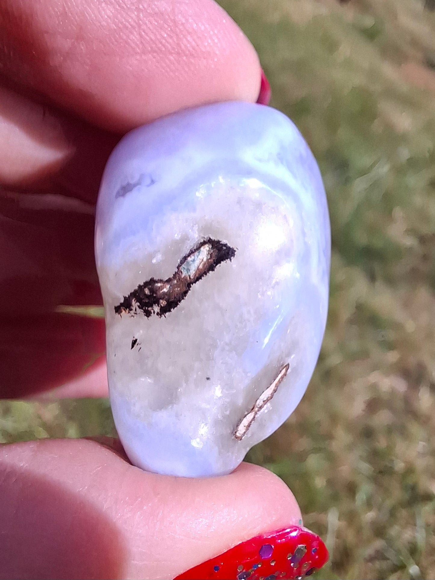 Blue Lace Agate, Tumble Stone, Crystal (Ref: T141)