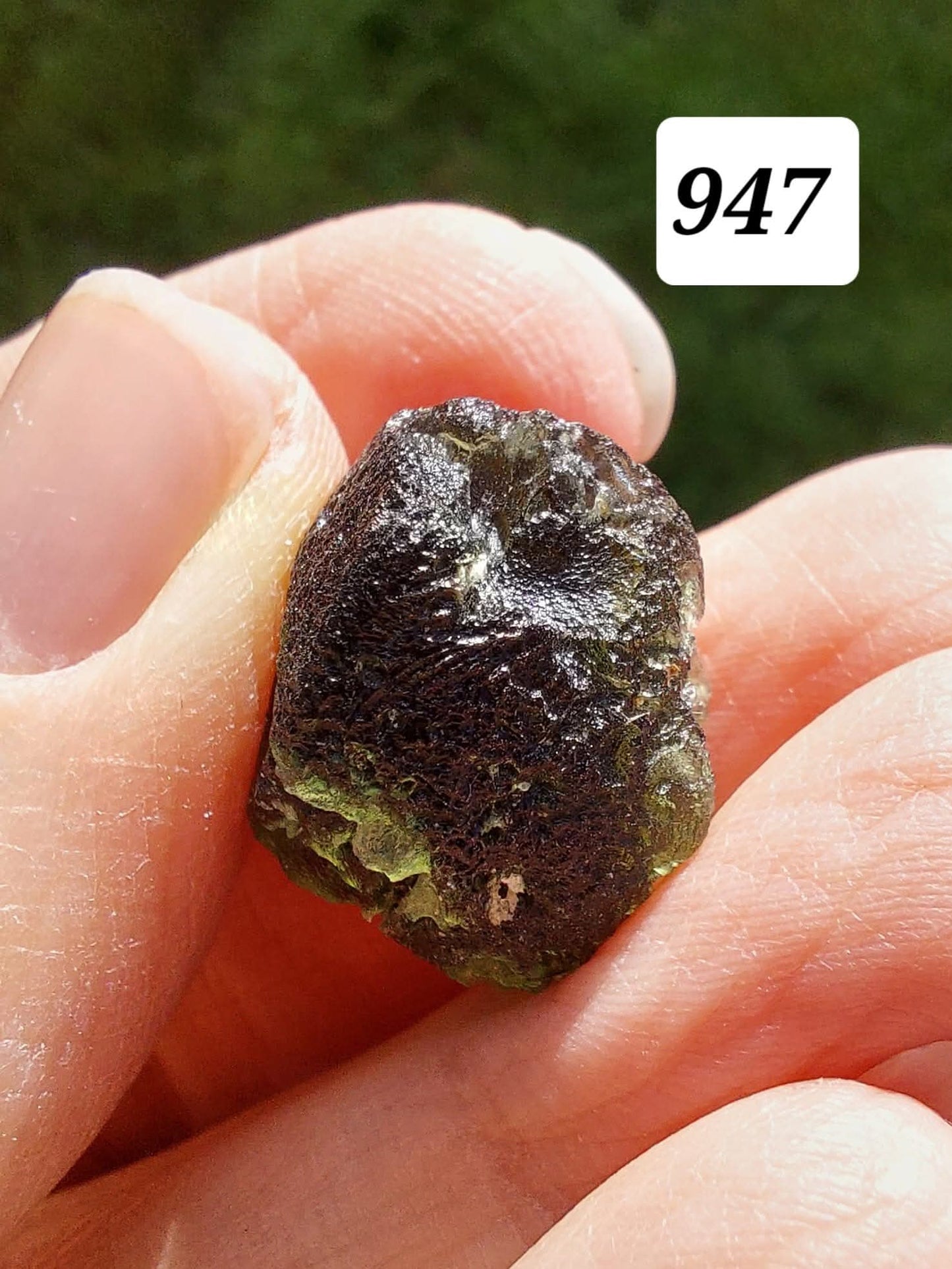Moldavite Piece, NESMEN,  5.48g, Tektite (Ref: 947)
