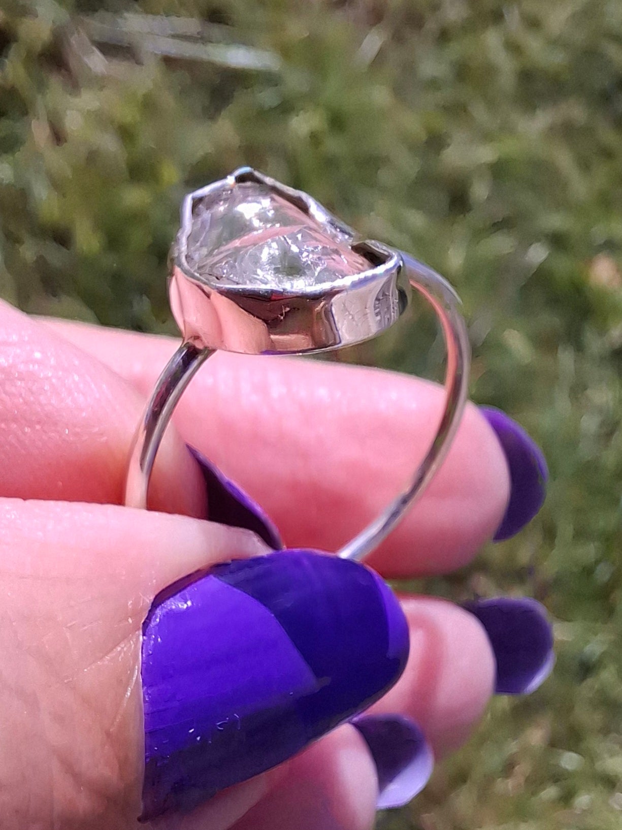 Libyan Desert Glass Ring, size large W, 925 Silver, Tektite (Ref: LR63)
