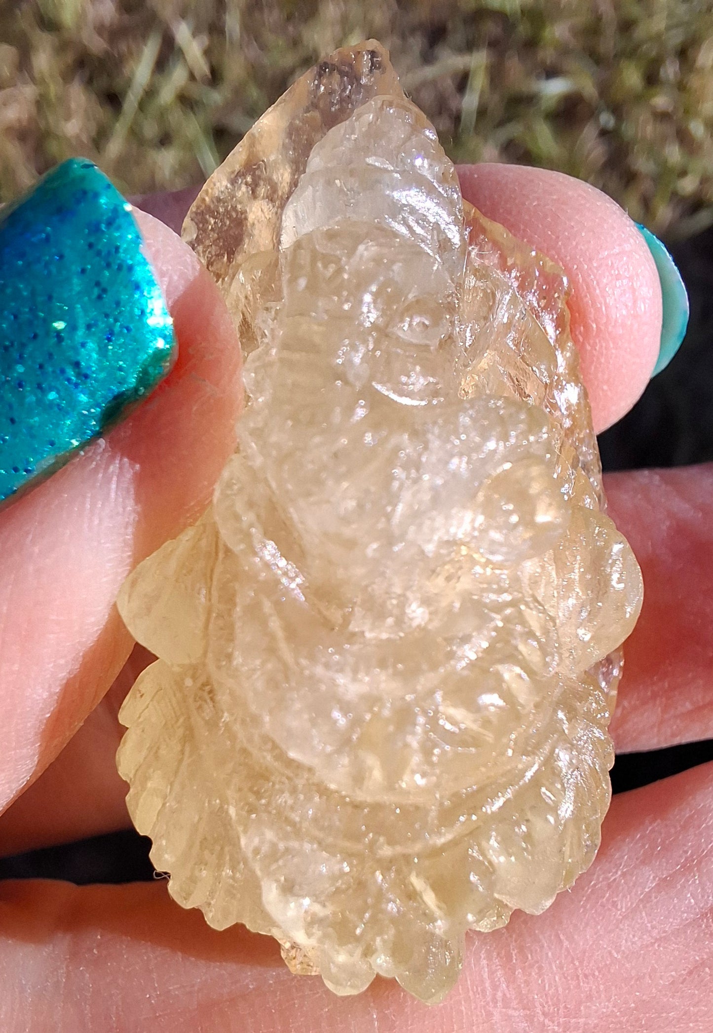 Libyan Desert Glass GANESHA carving, 18.39g, Tektite (Ref: Ganesha3)