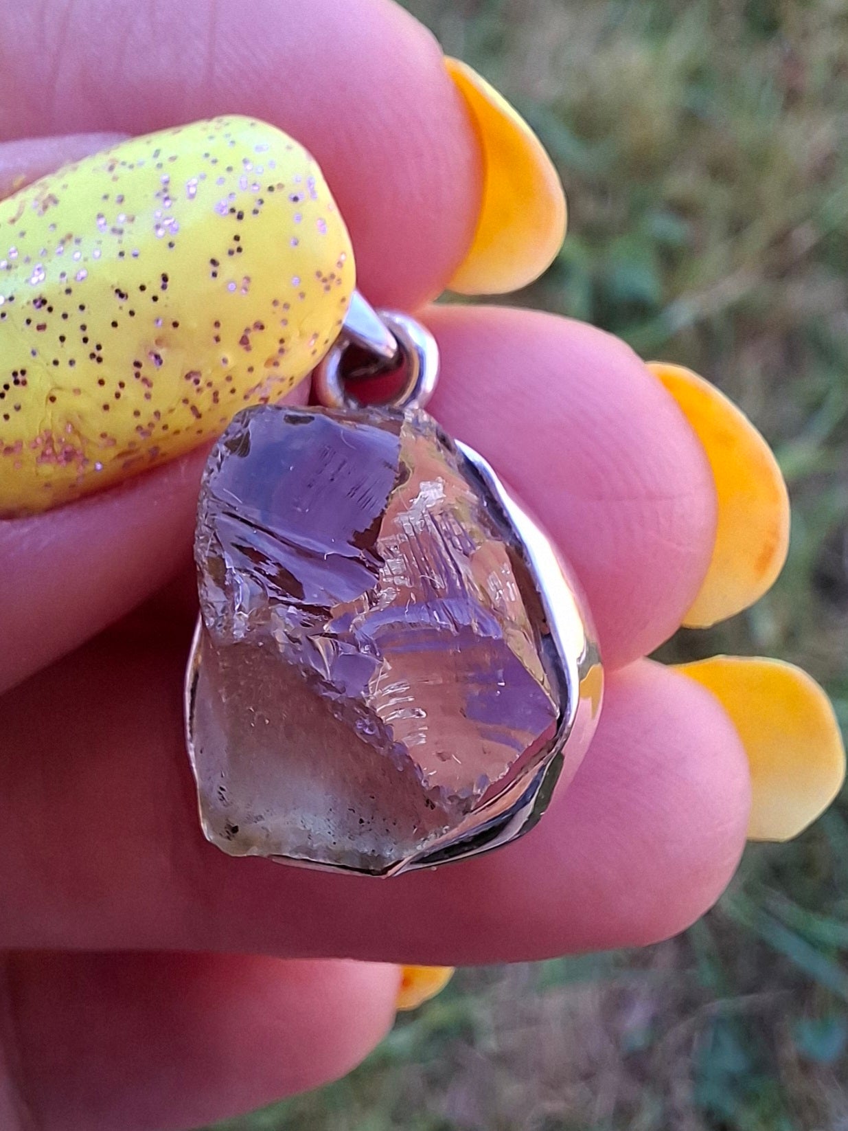 Libyan Desert Glass Pendant, 925 Silver, Tektite (Ref: LP76)