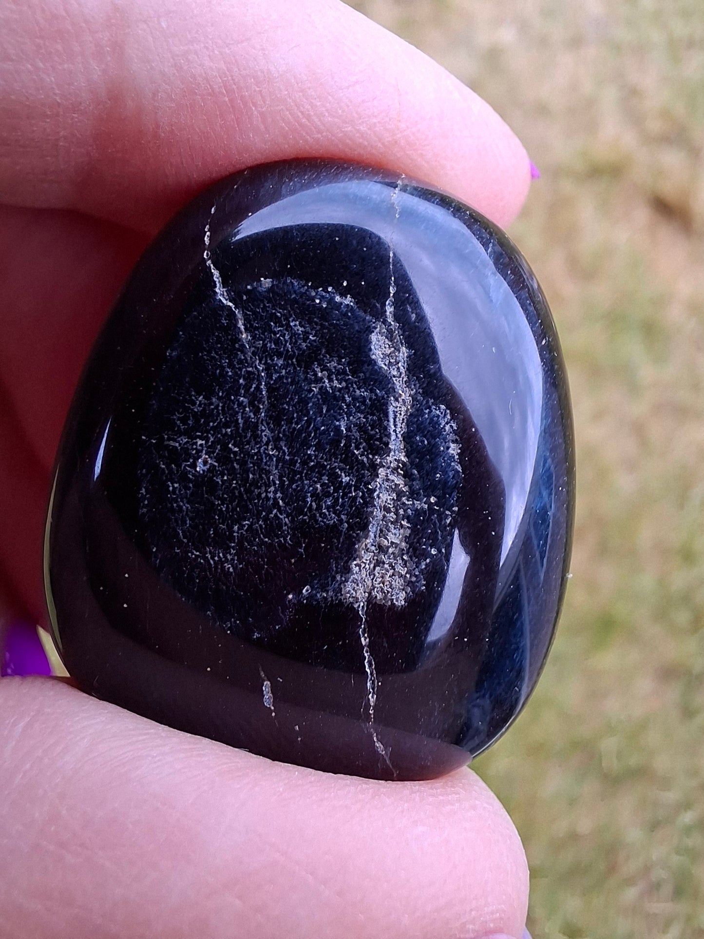 Blue Tigers Eye, Tumble Stone, Crystal (Ref: T22)
