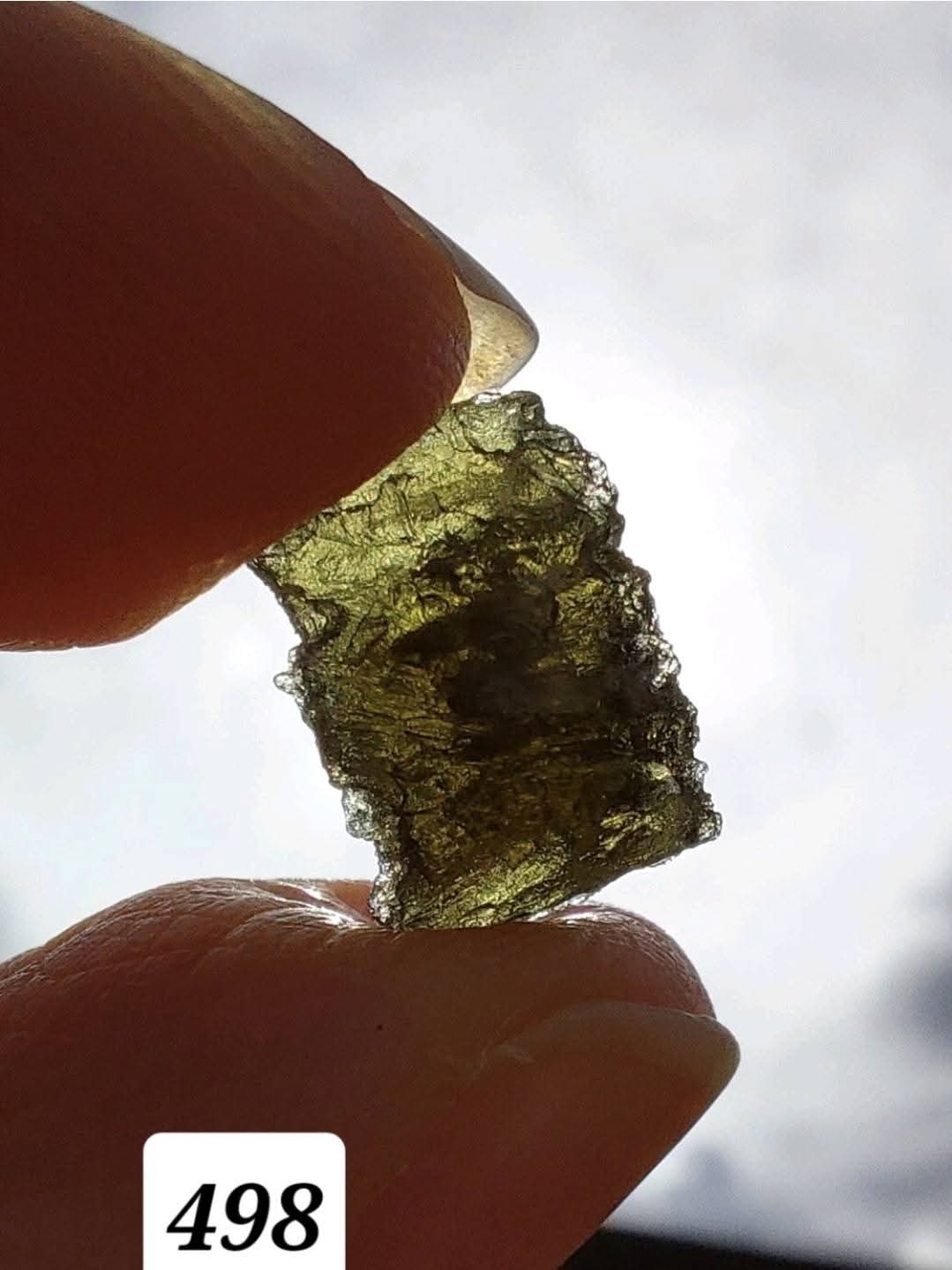 Moldavite Piece, 0.87g, Tektite (Ref: 498)